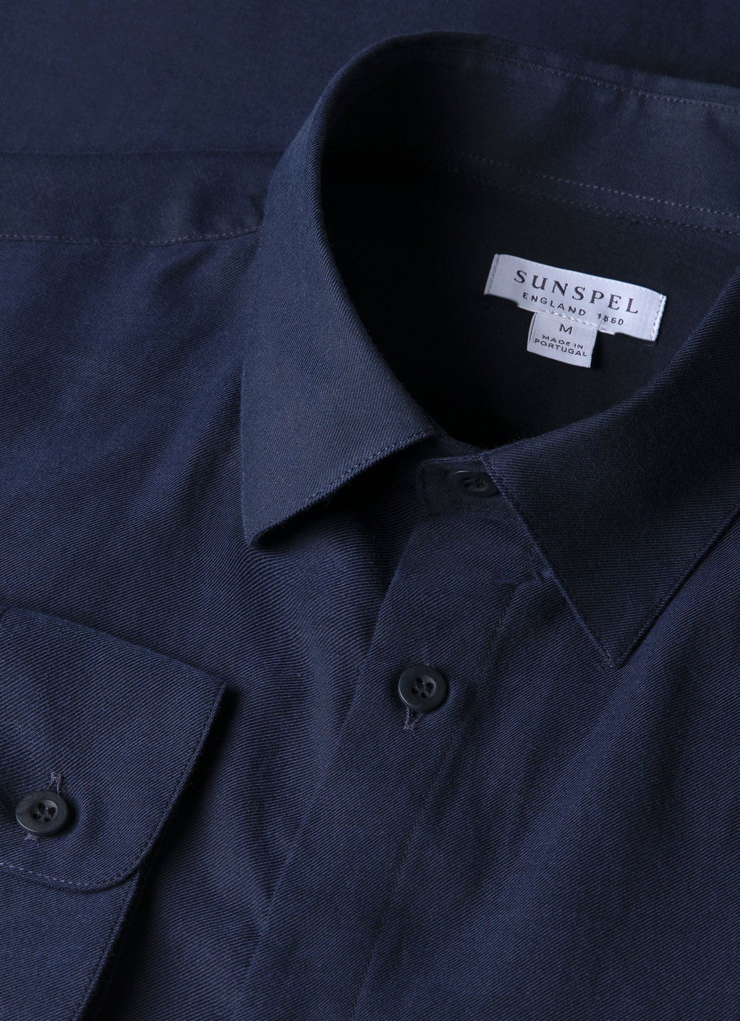 Men's Cotton Flannel Shirt in Navy - Image 4