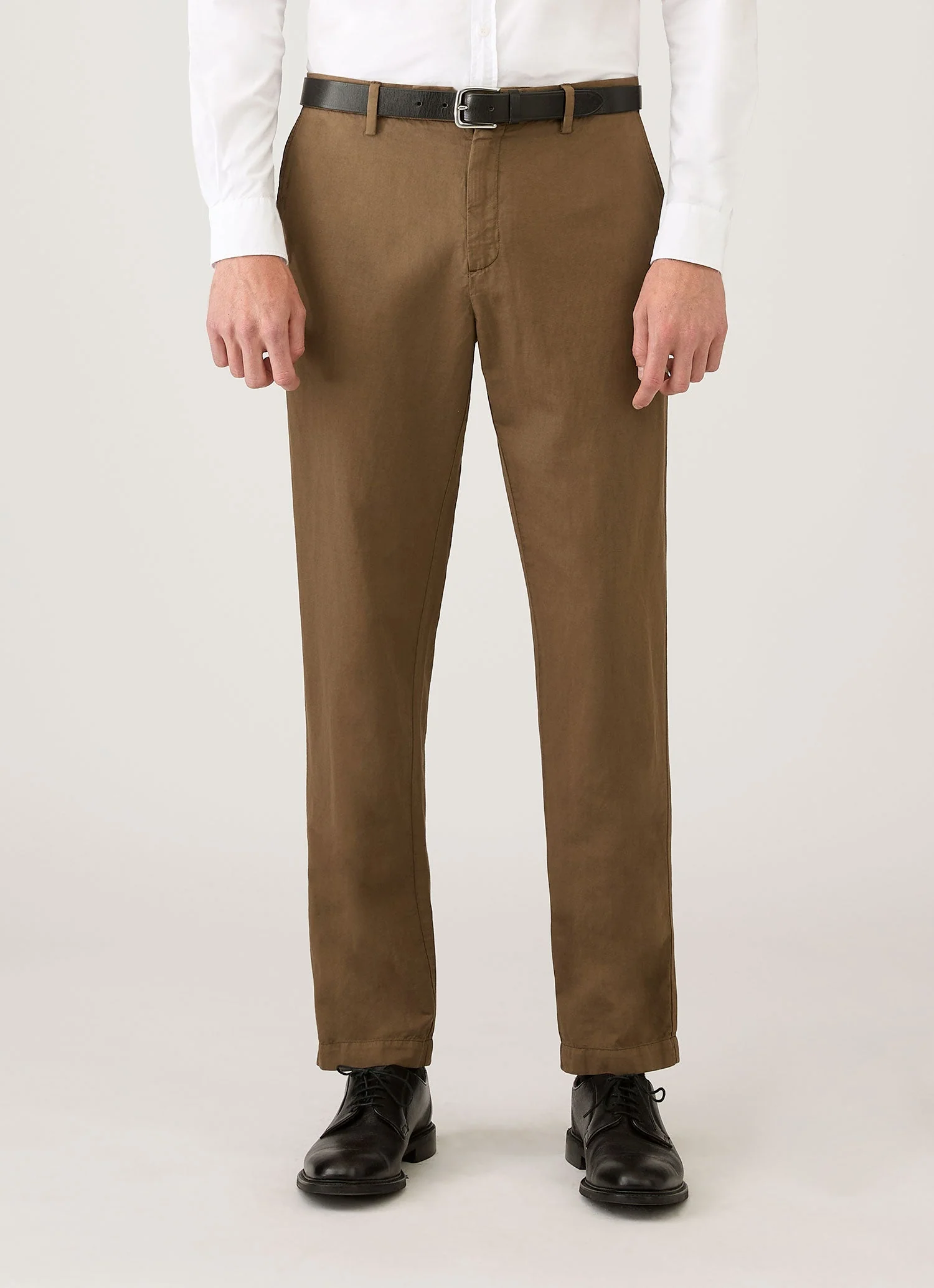 Men's Cotton Linen Trouser in Dark Cedar - Image 2