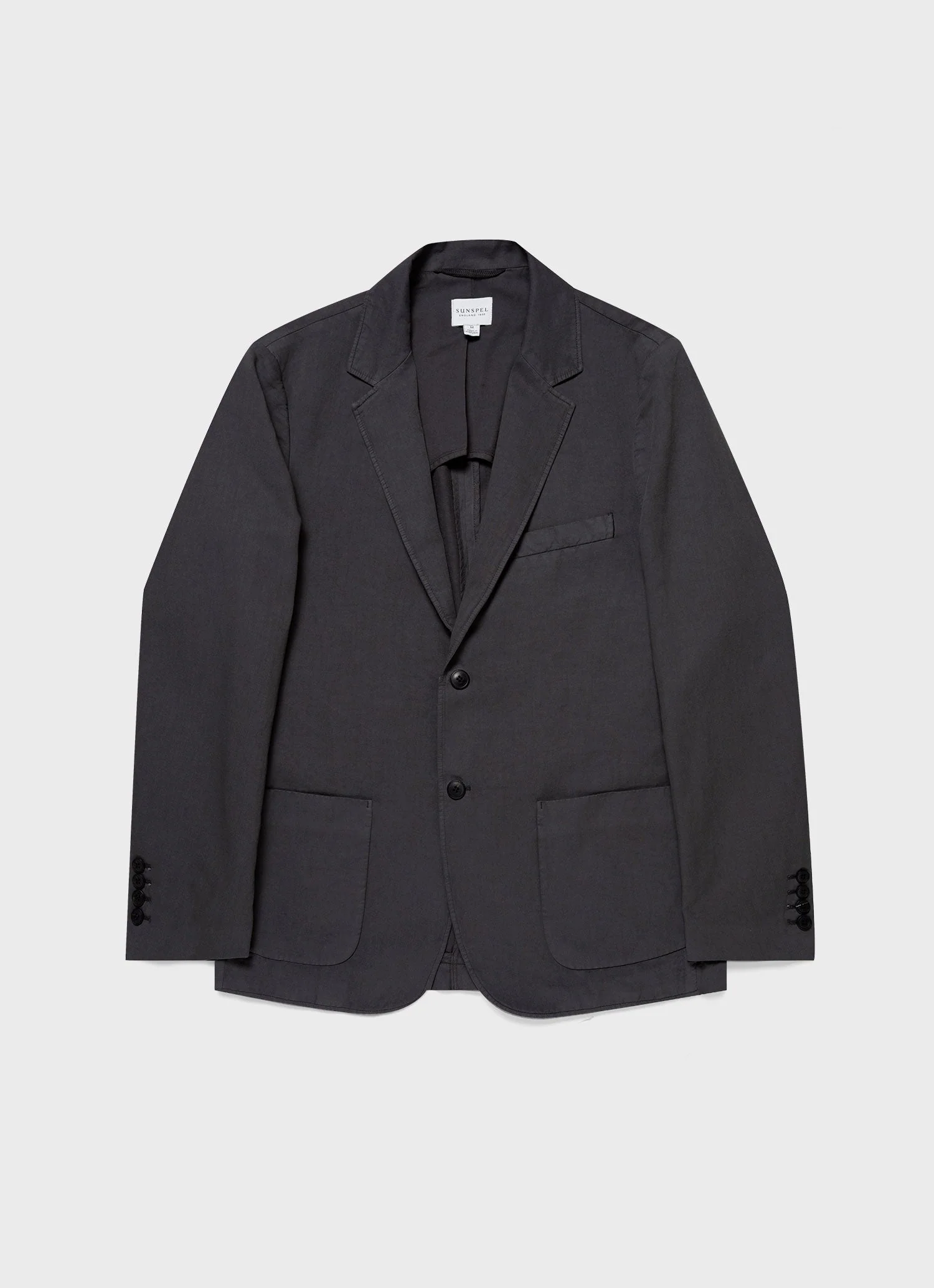 Men's Cotton Linen Blazer in Charcoal