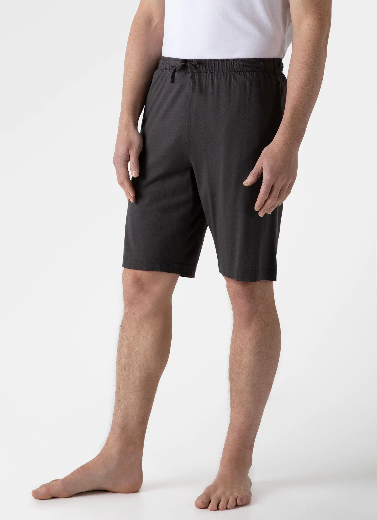 Men's Cotton Modal Lounge Shorts in Charcoal - Image 3