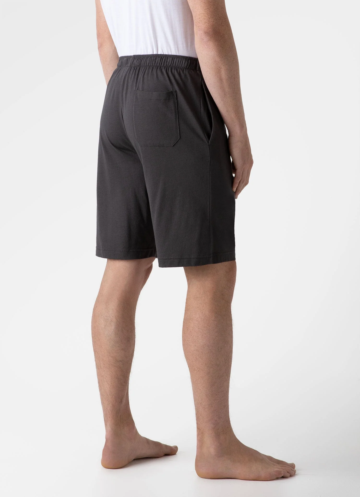 Men's Cotton Modal Lounge Shorts in Charcoal - Image 4