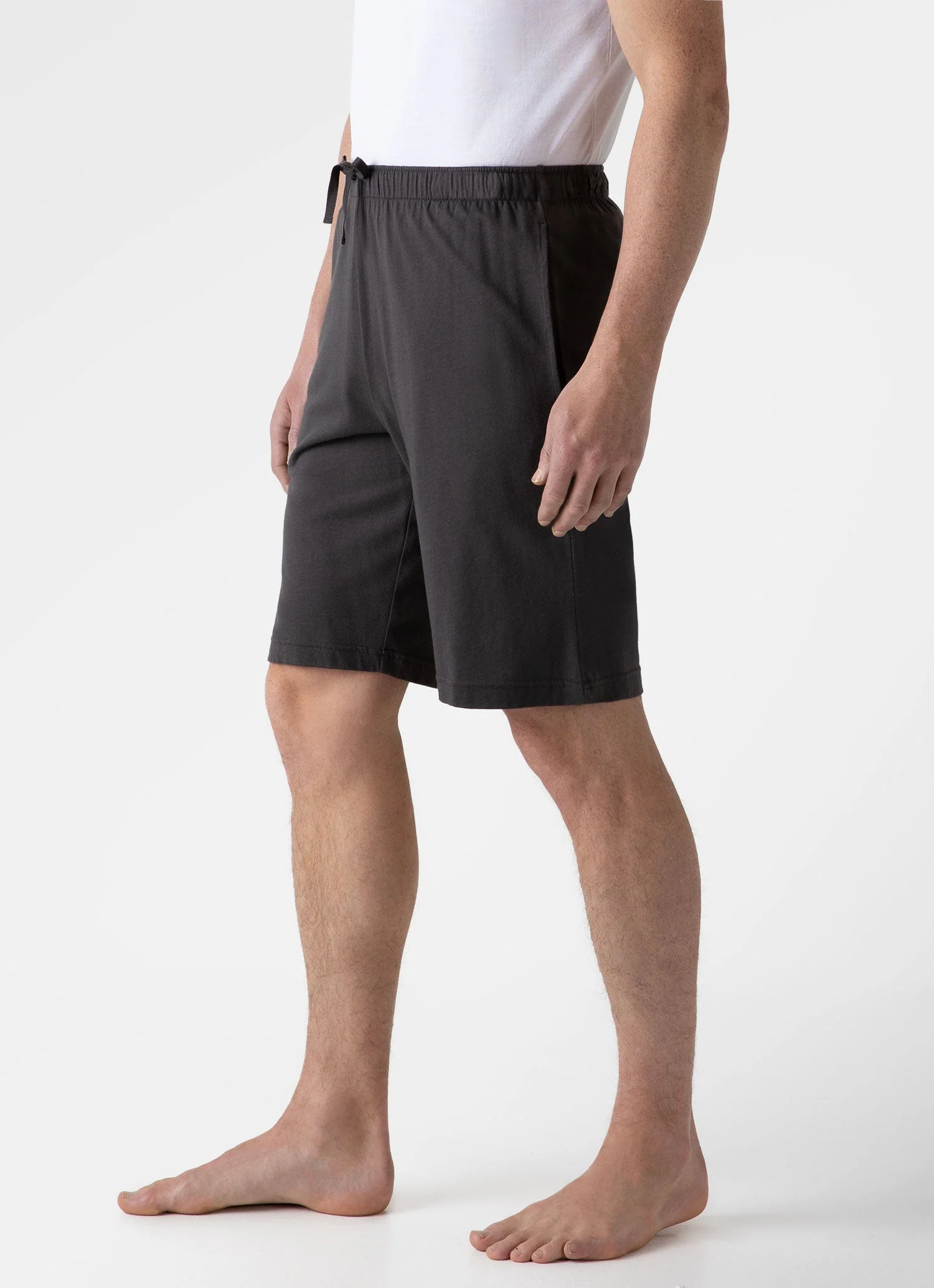Men's Cotton Modal Lounge Shorts in Charcoal - Image 5