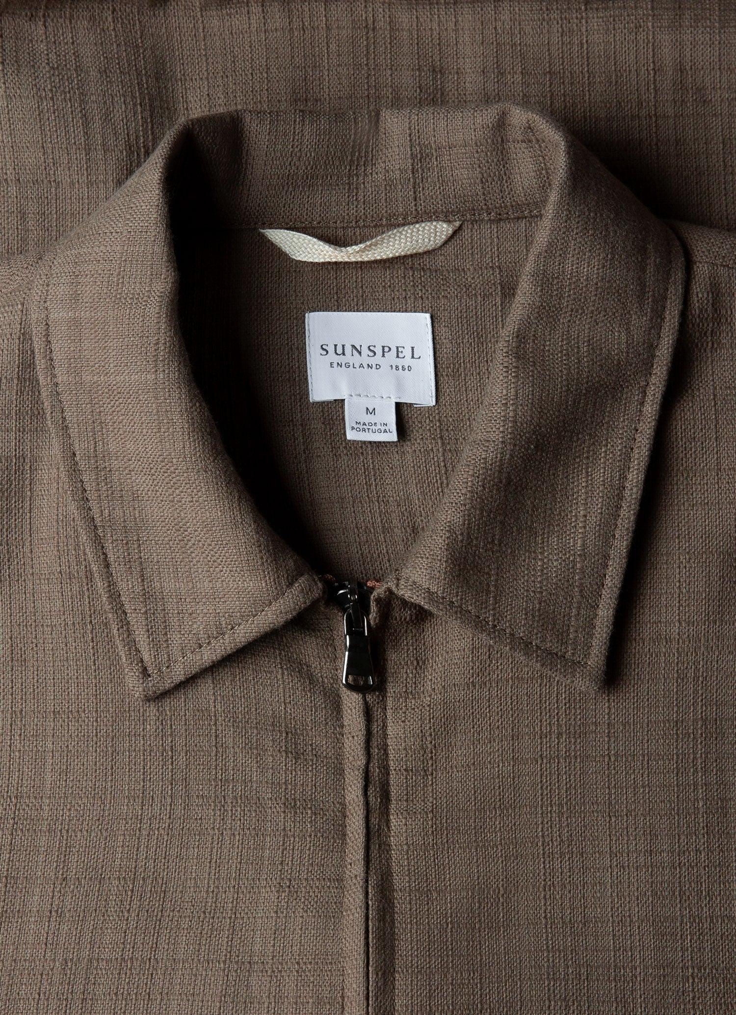 Men's Cotton Raffia Blouson Jacket in Dark Stone - Image 4