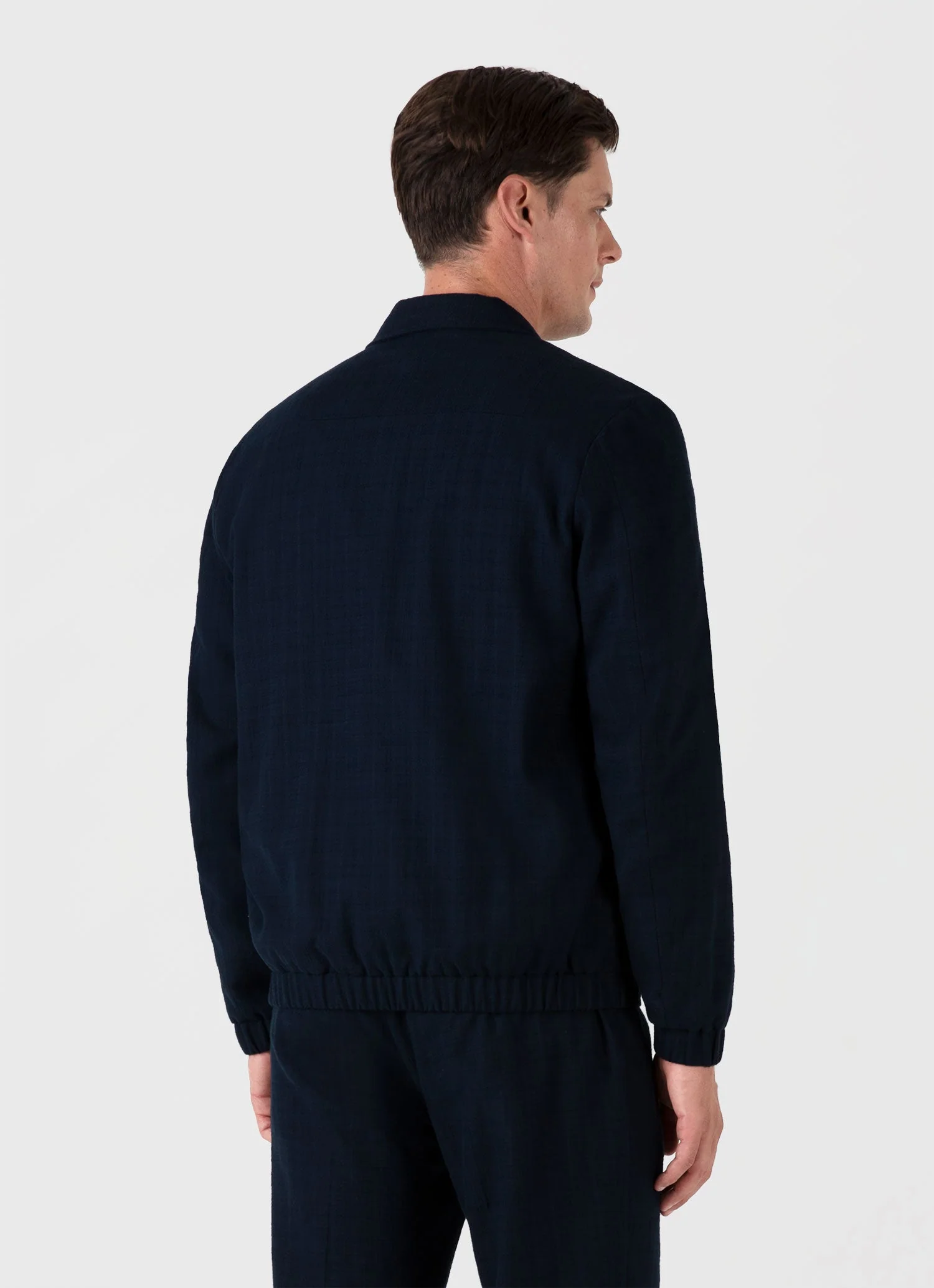 Men's Cotton Raffia Blouson Jacket in Navy - Image 5