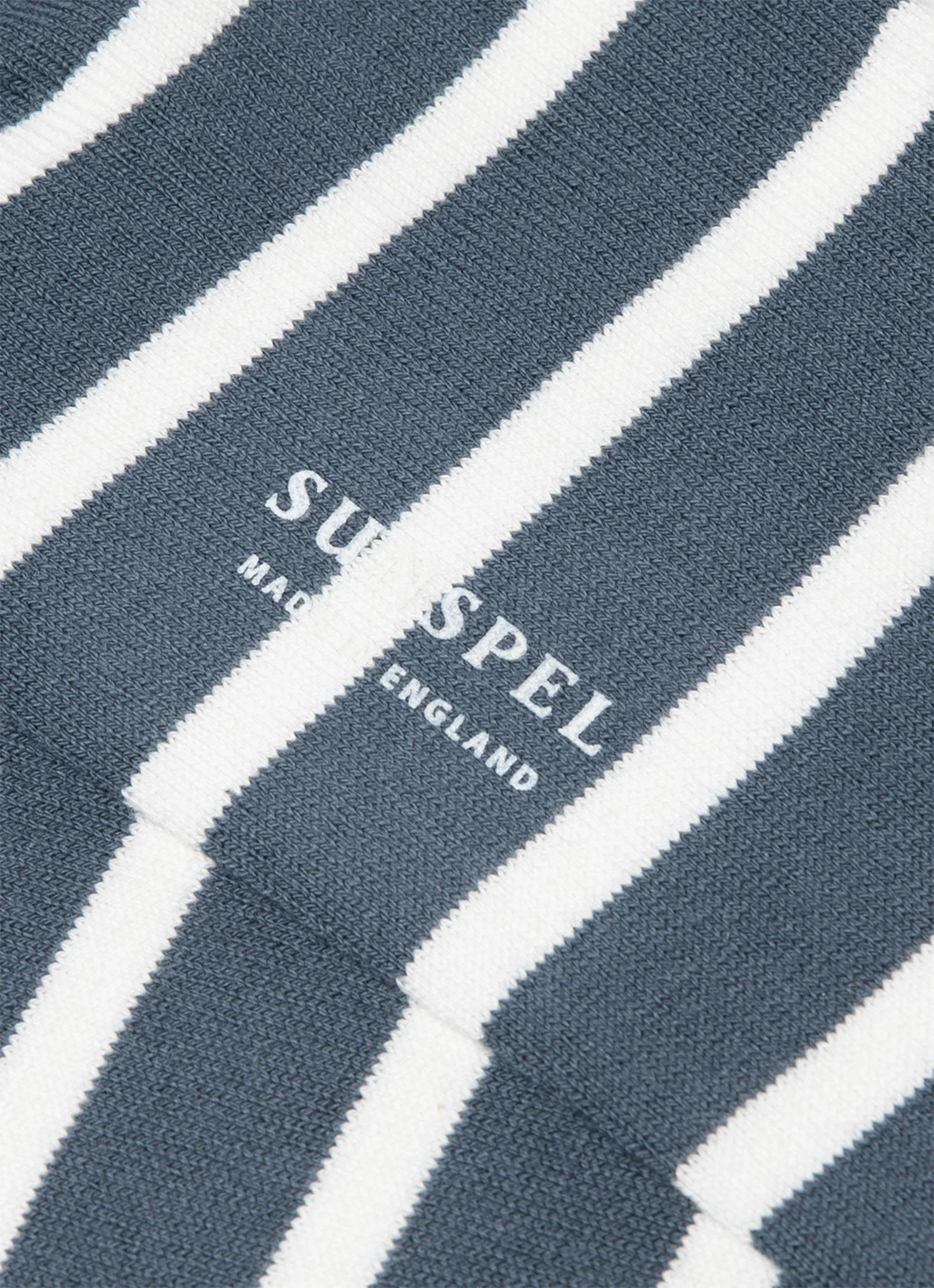 Men's Cotton Socks in Slate Blue/Latte - Image 2