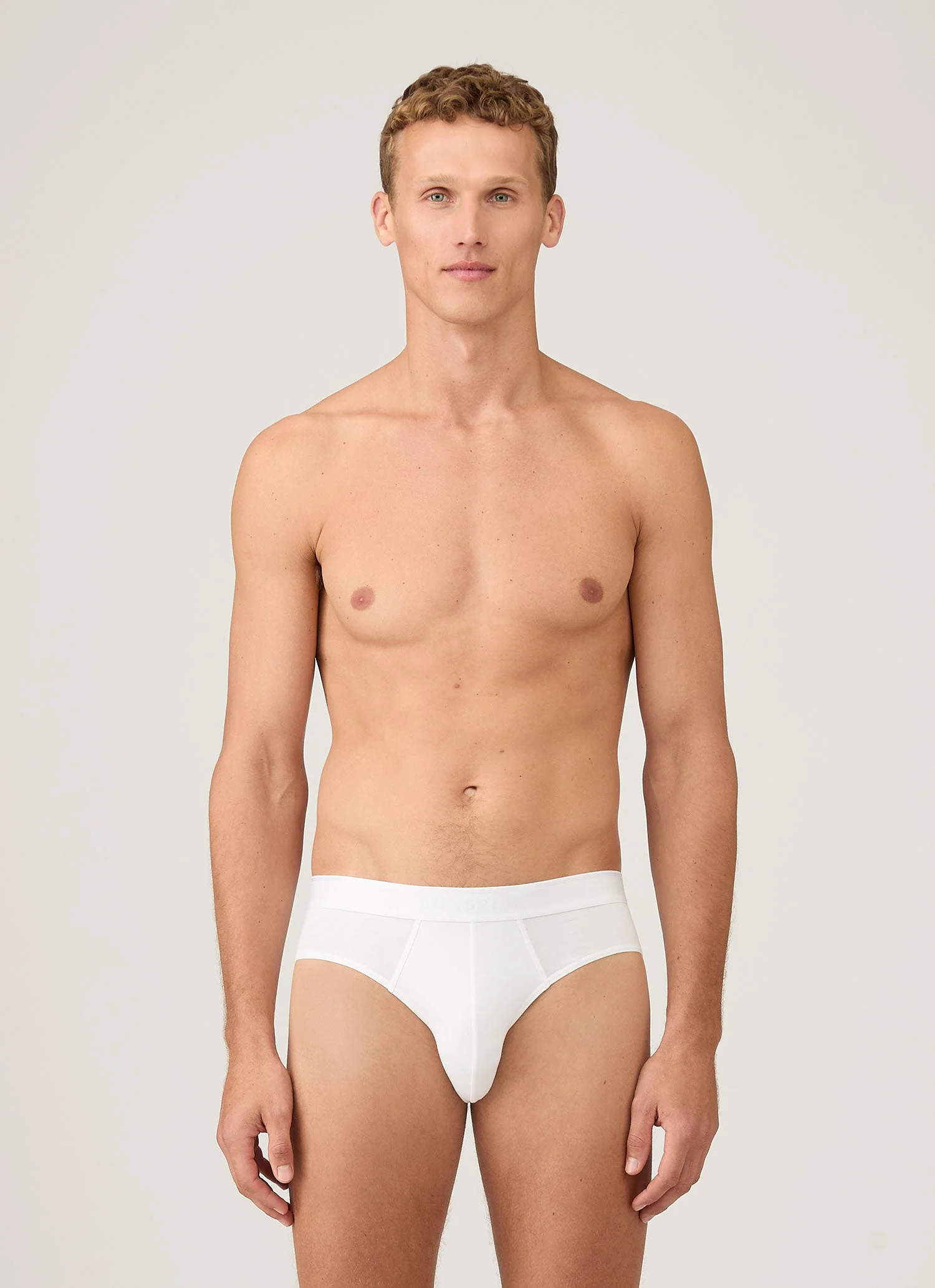 Men's Stretch Cotton Briefs in White - Image 2