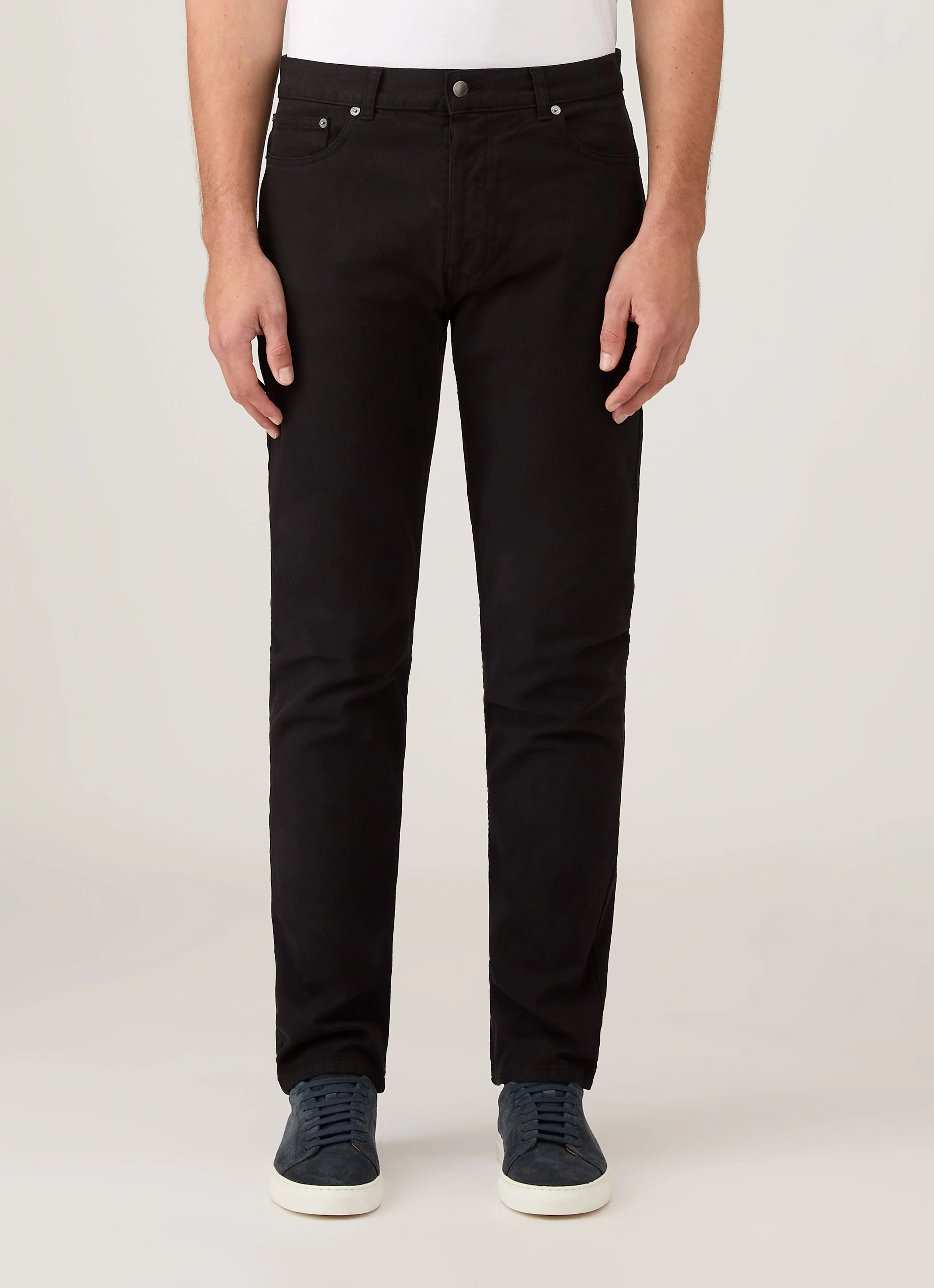 Men's Cotton Drill 5 Pocket Trouser in Black - Image 2