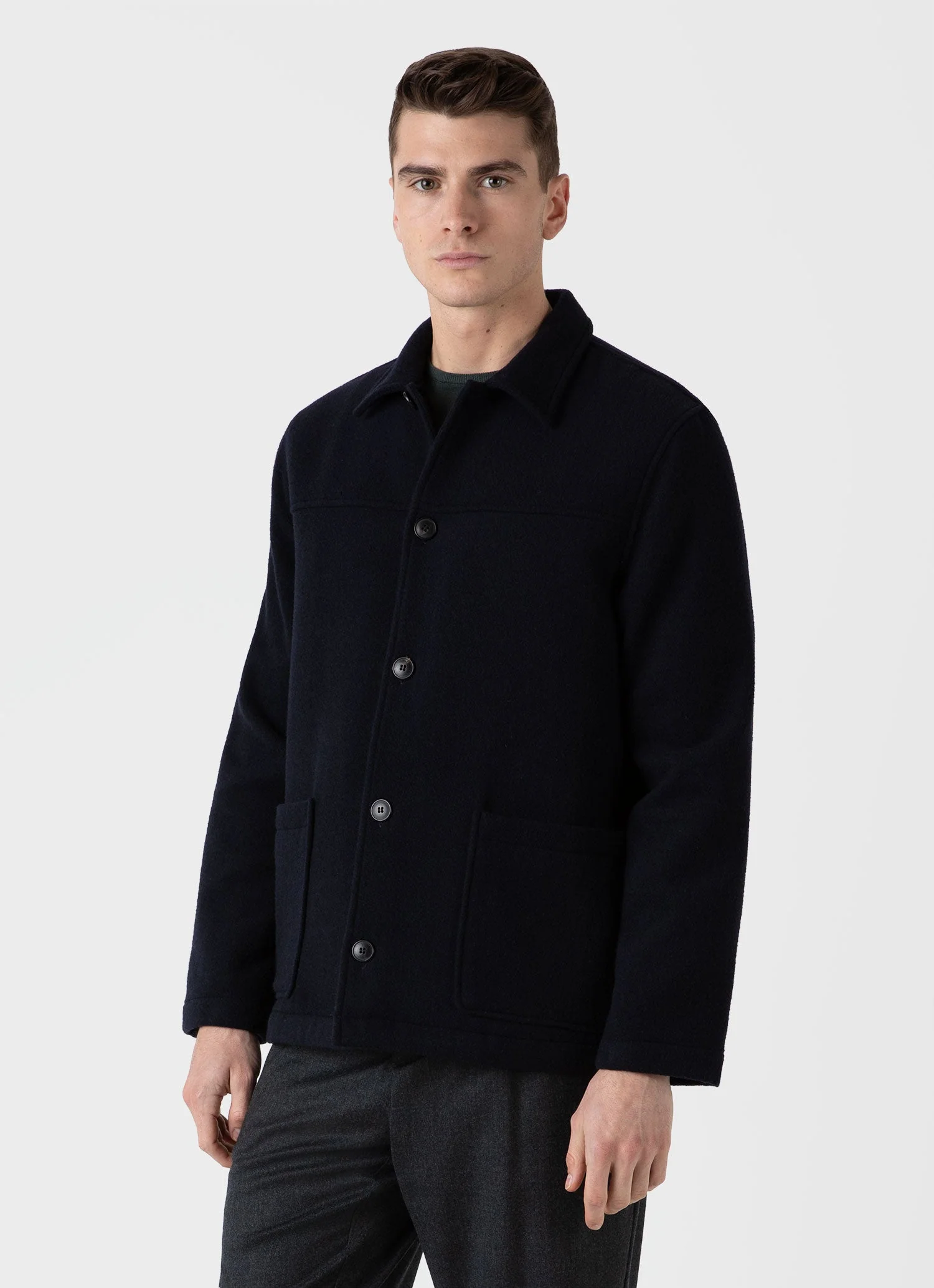 Men's Double Faced Chore Jacket in Navy - Image 2