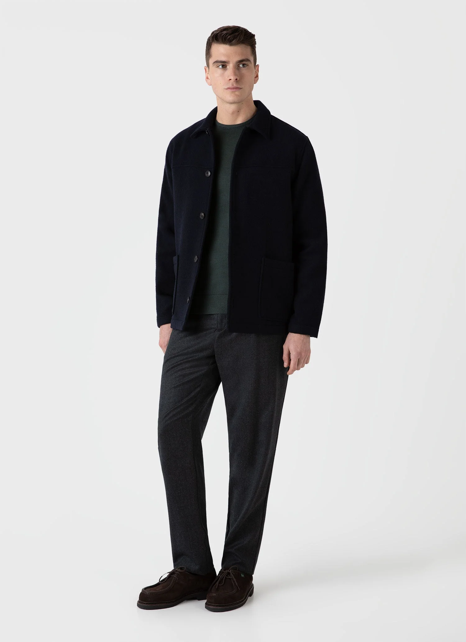 Men's Double Faced Chore Jacket in Navy - Image 3