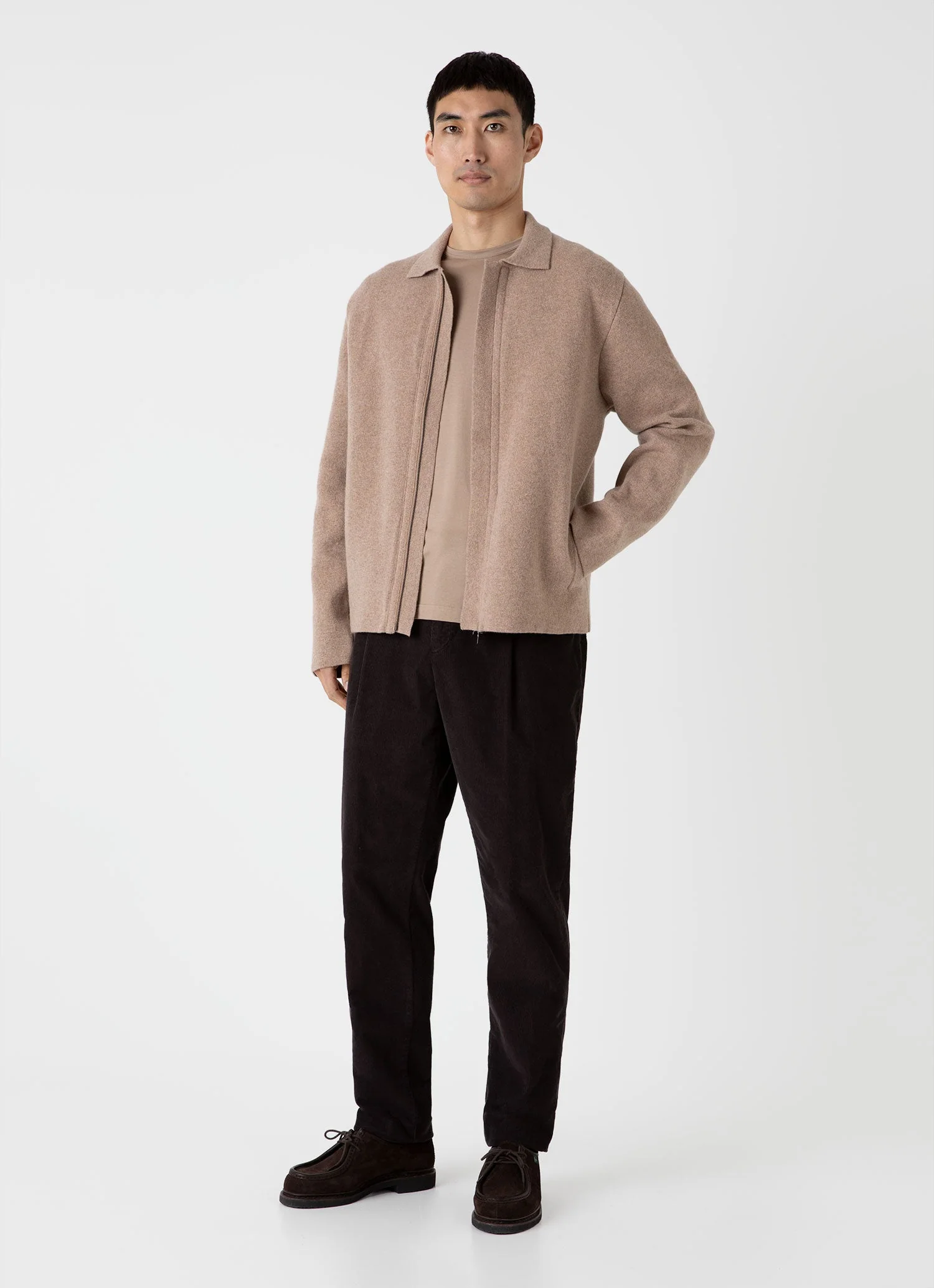 Men's Double Faced Jacket in Sandstone - Image 3