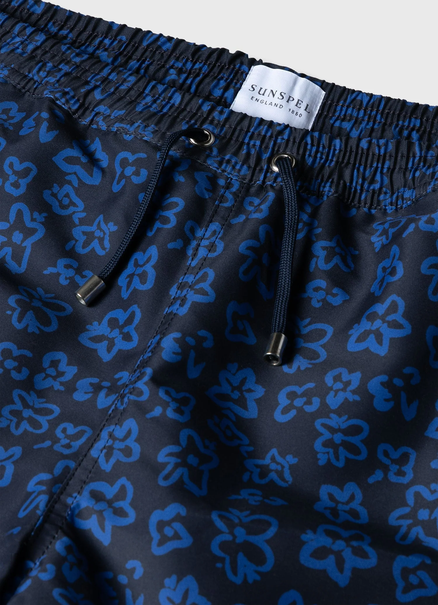 Men's Drawstring Swim Short in Painted Flower Print - Image 4