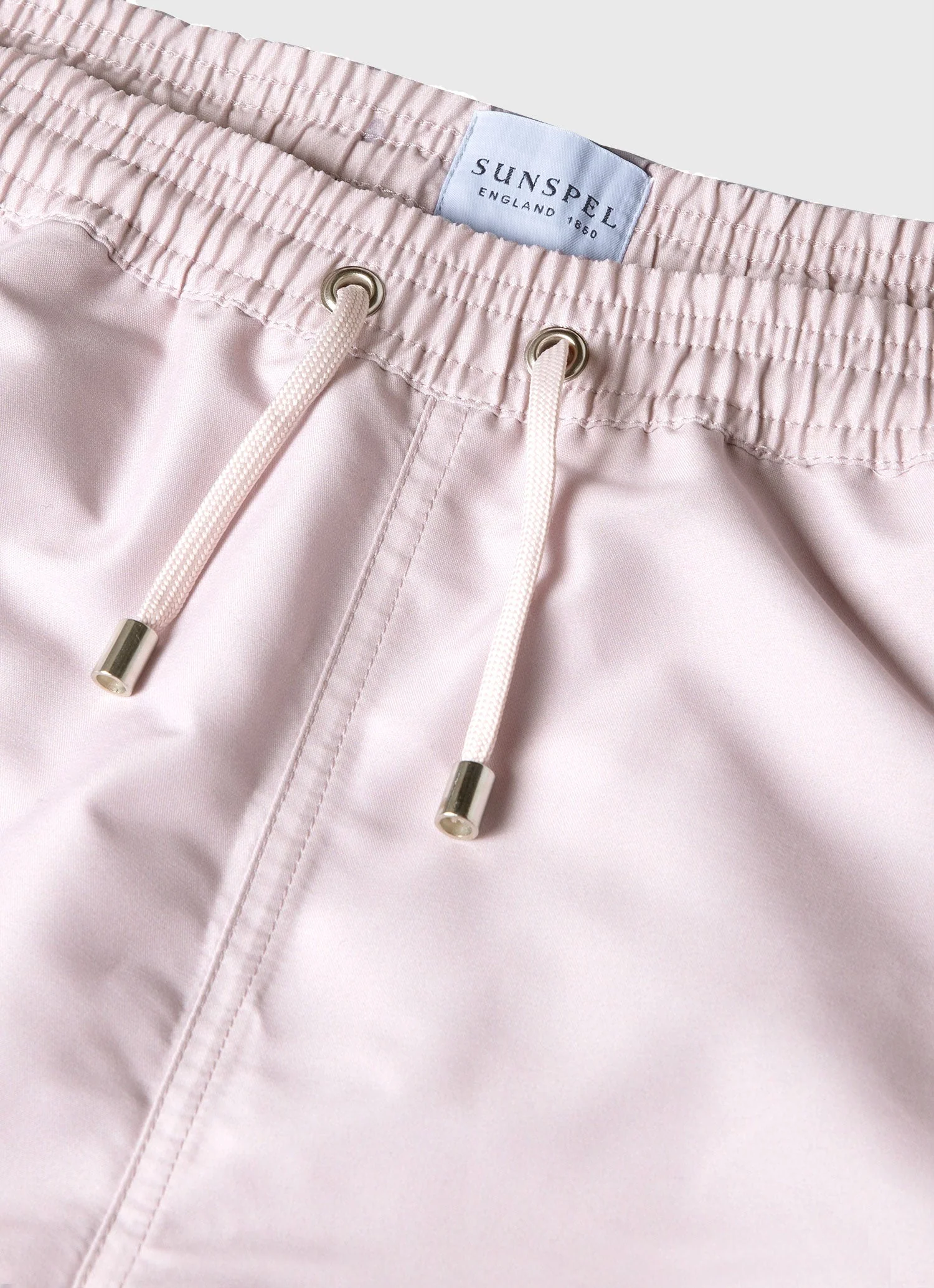 Men's Drawstring Swim Shorts in Pale Pink - Image 4