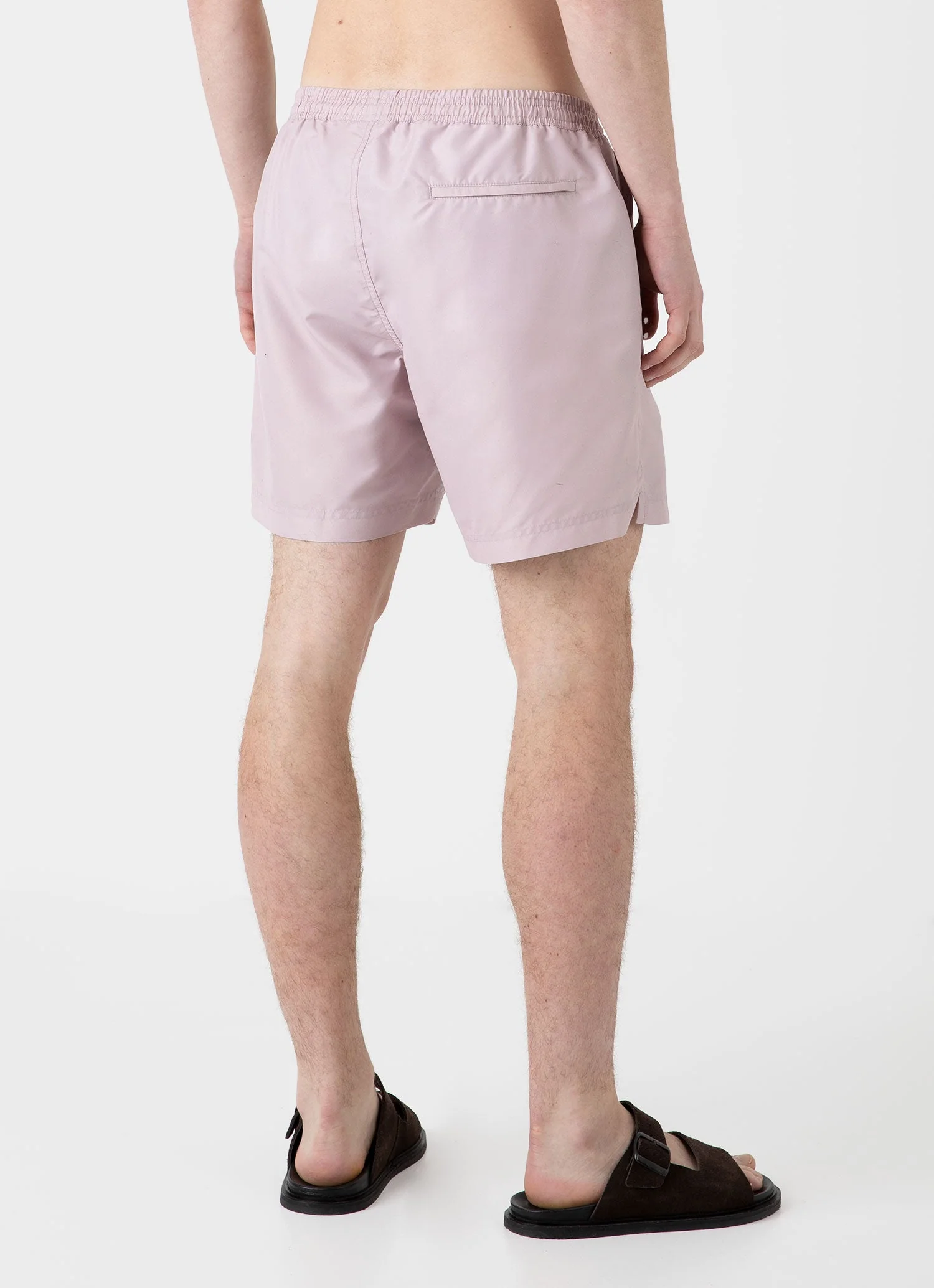 Men's Drawstring Swim Shorts in Pale Pink - Image 5