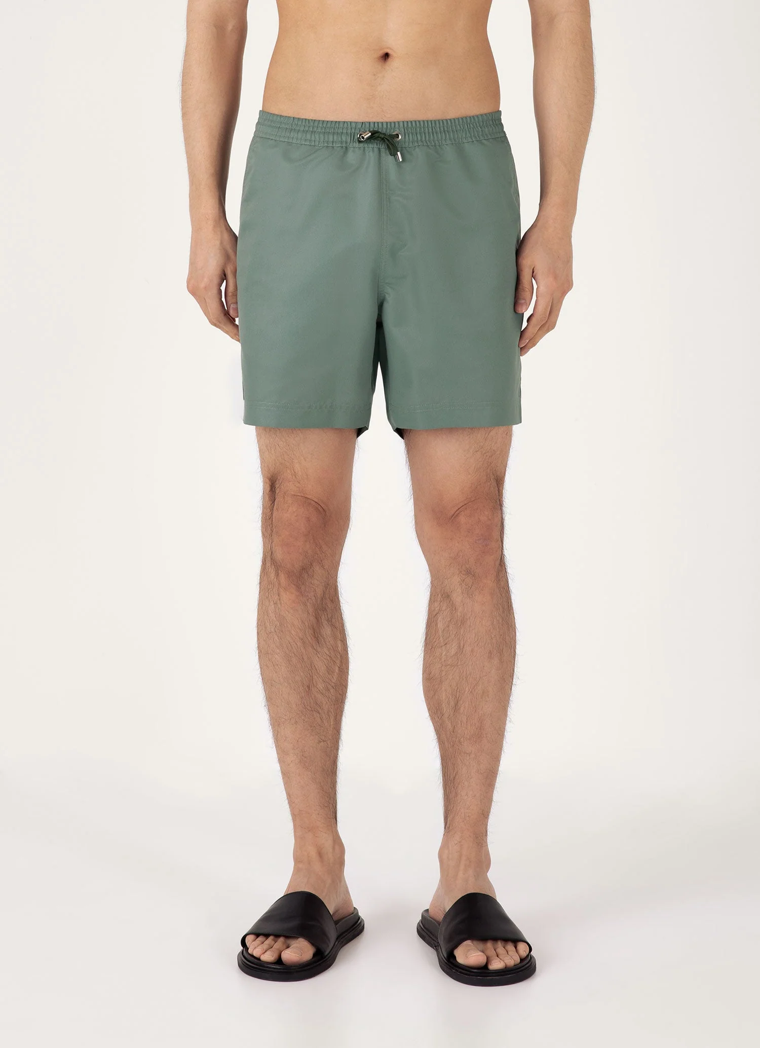 Men's Drawstring Swim Shorts in Dusk Green - Image 3