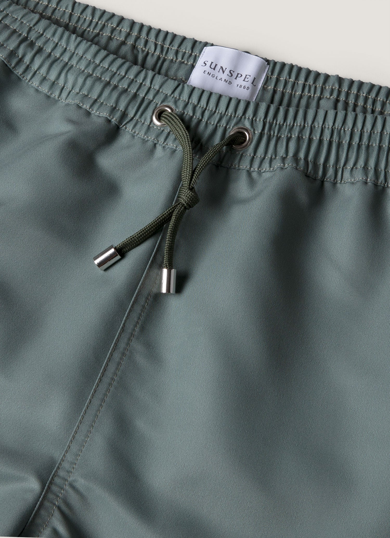 Men's Drawstring Swim Shorts in Dusk Green - Image 4