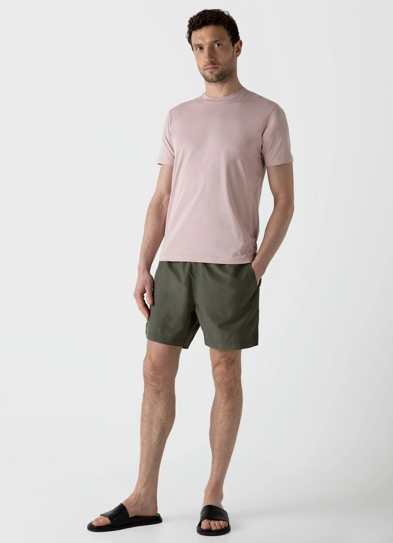 Men's Drawstring Swim Short in Hunter Green - Image 2