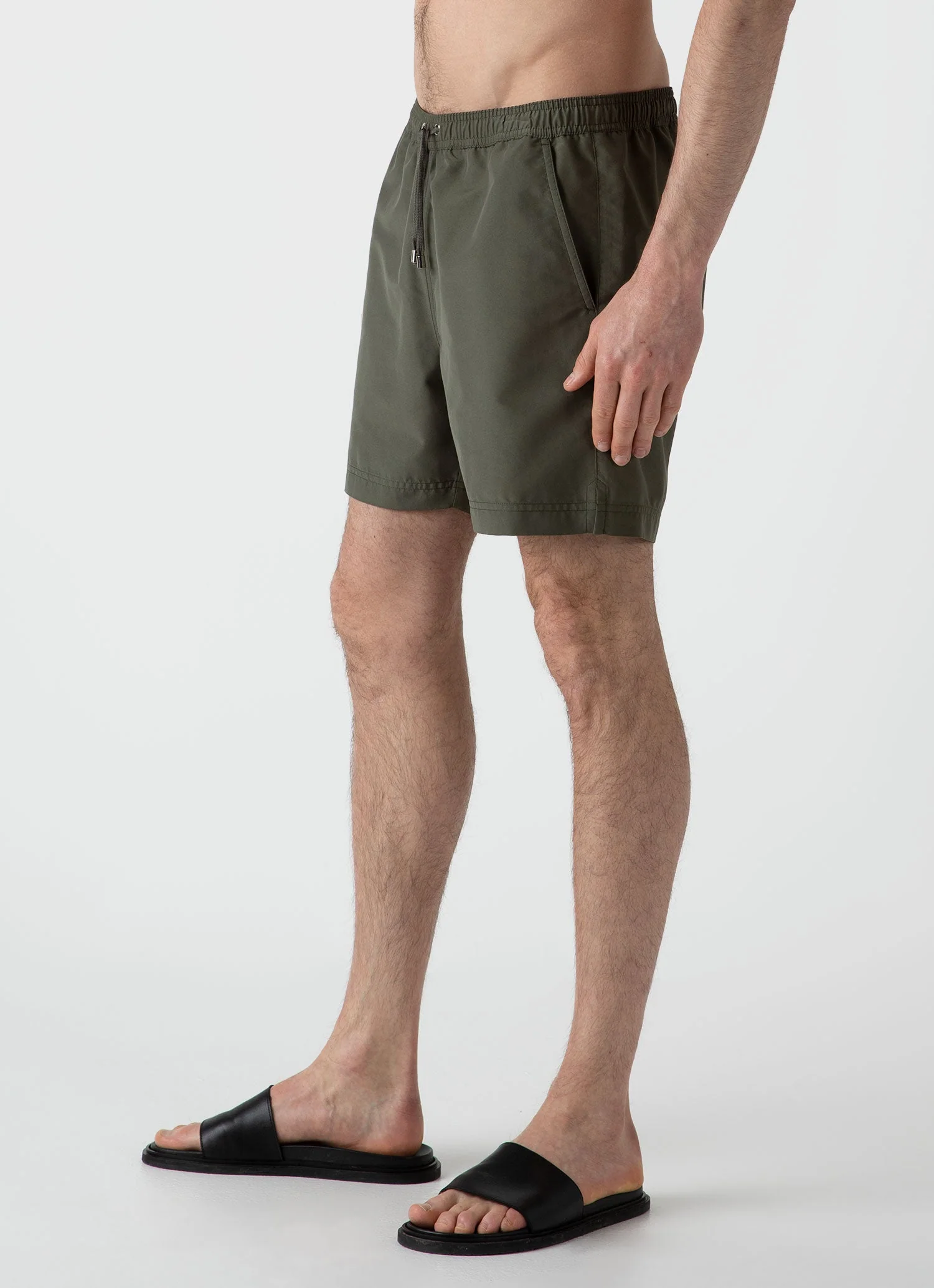 Men's Drawstring Swim Short in Hunter Green - Image 6
