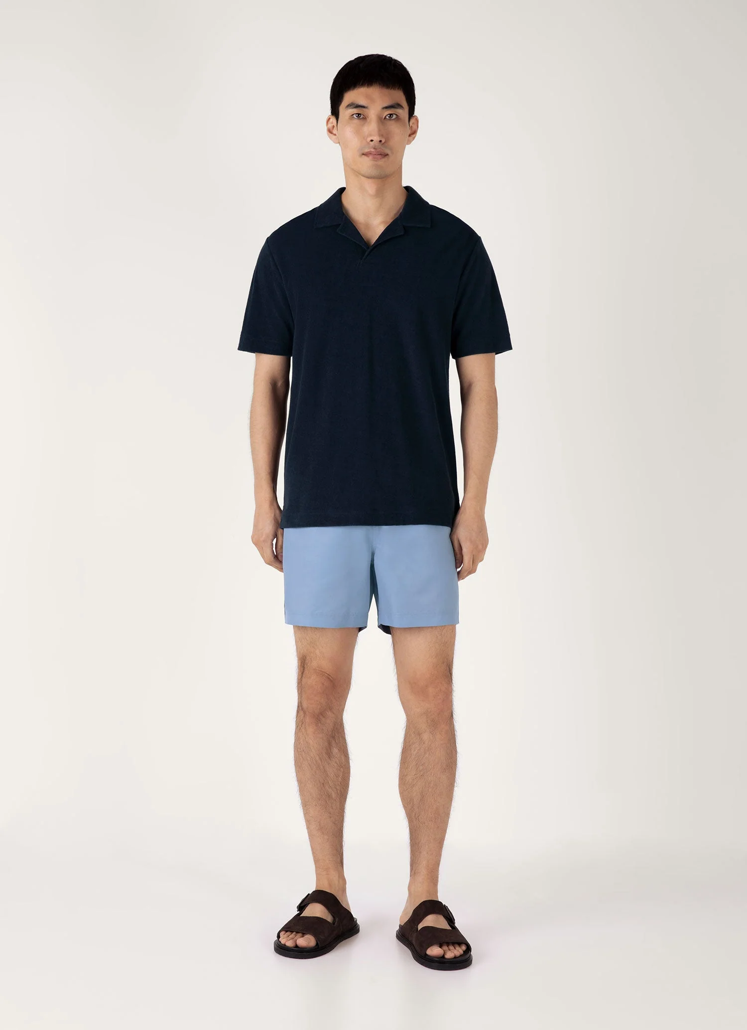 Men's Drawstring Swim Shorts in Vintage Blue - Image 2