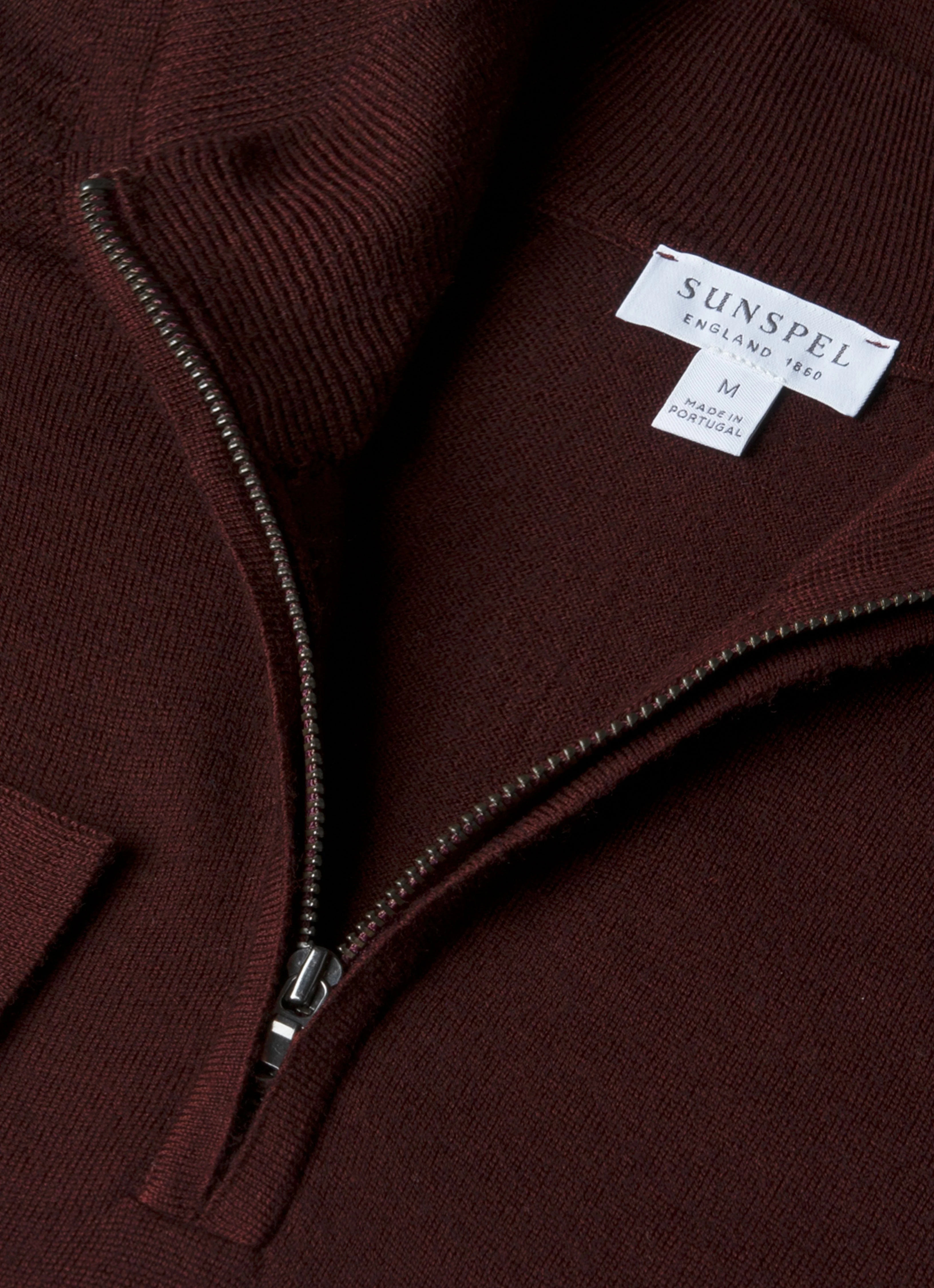 Men's Extra-Fine Merino Zip Neck in Bakelite - Image 4