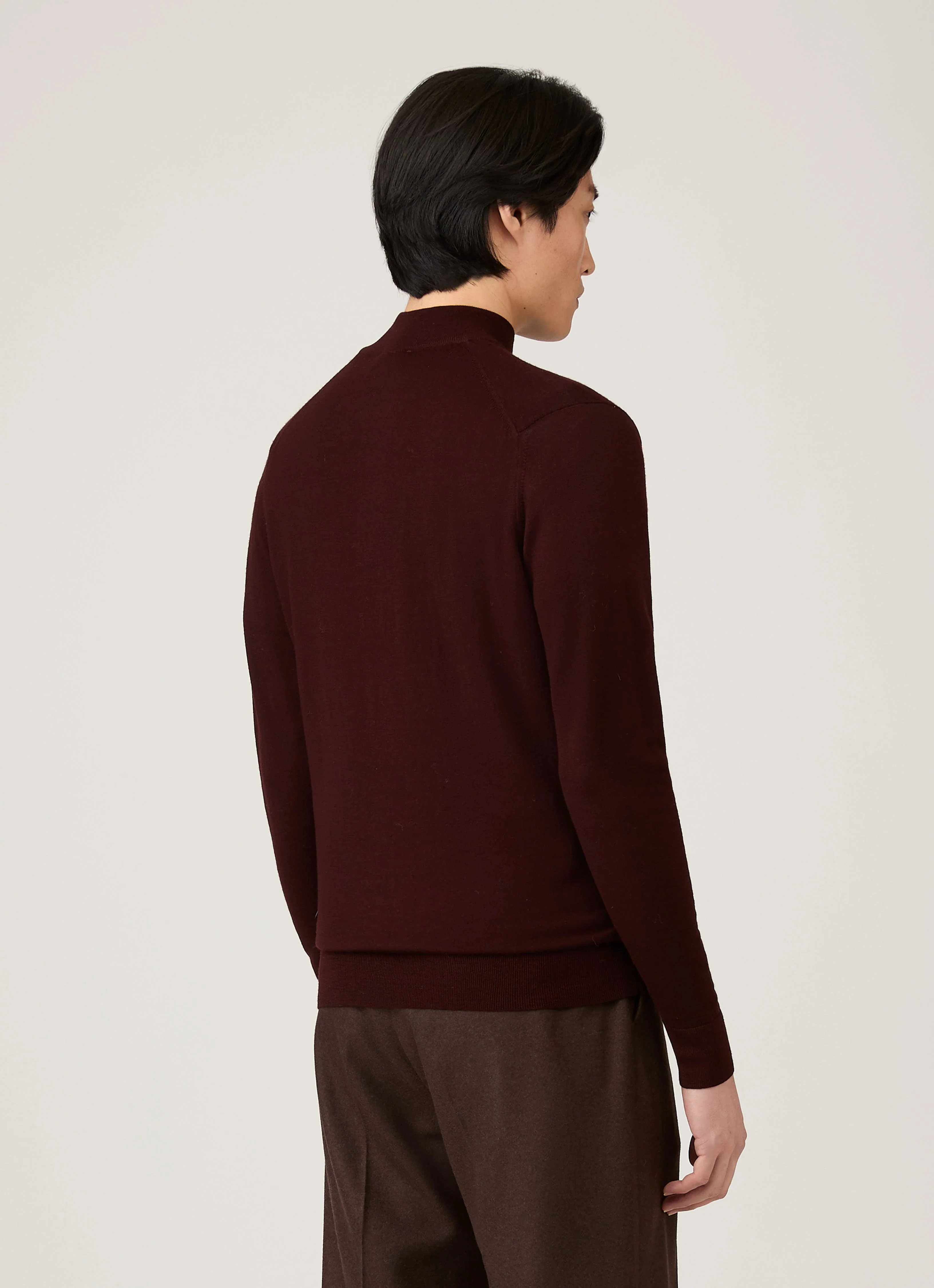 Men's Extra-Fine Merino Zip Neck in Bakelite - Image 5