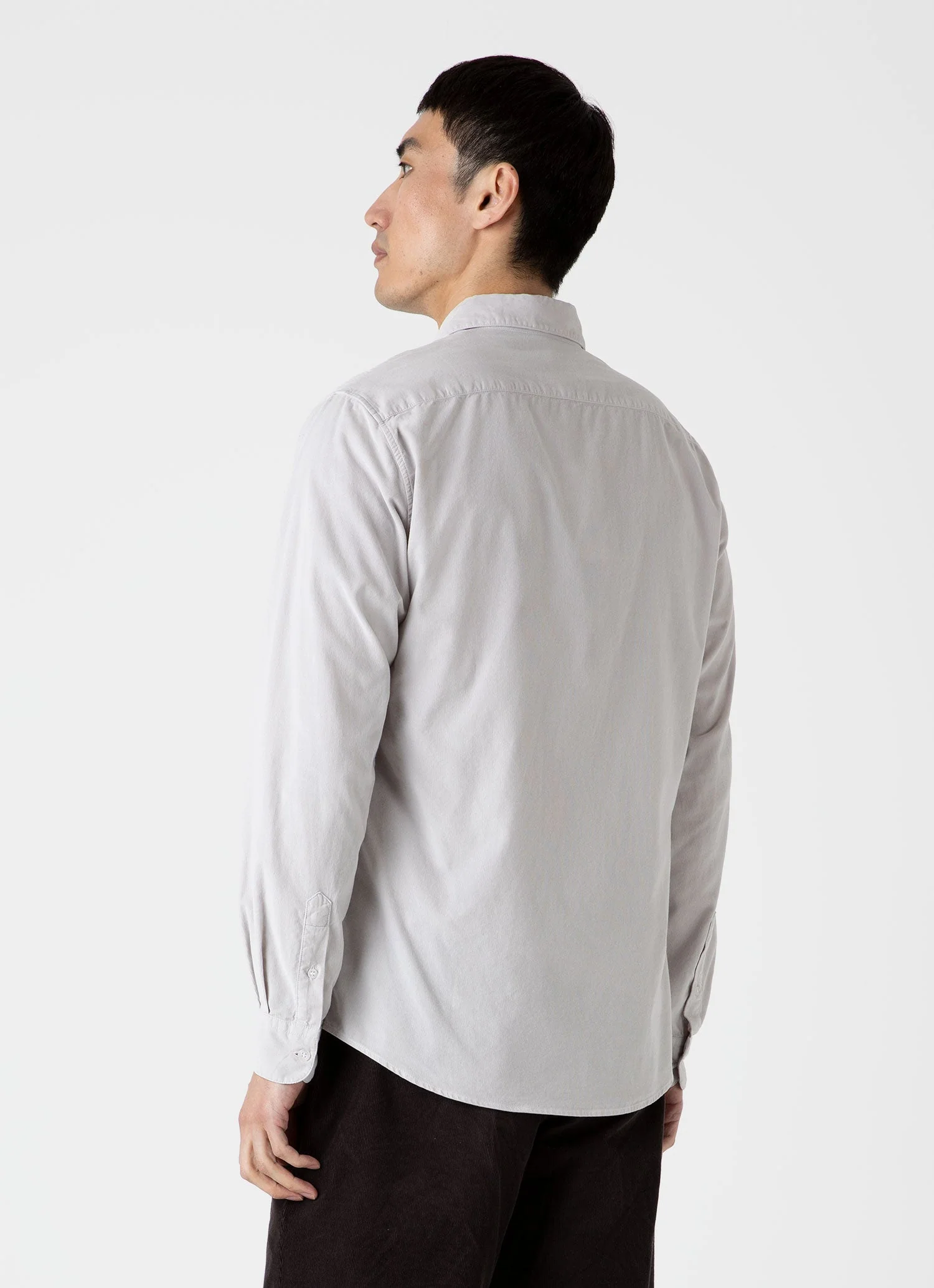 Men's Fine Cord Shirt in Putty - Image 5