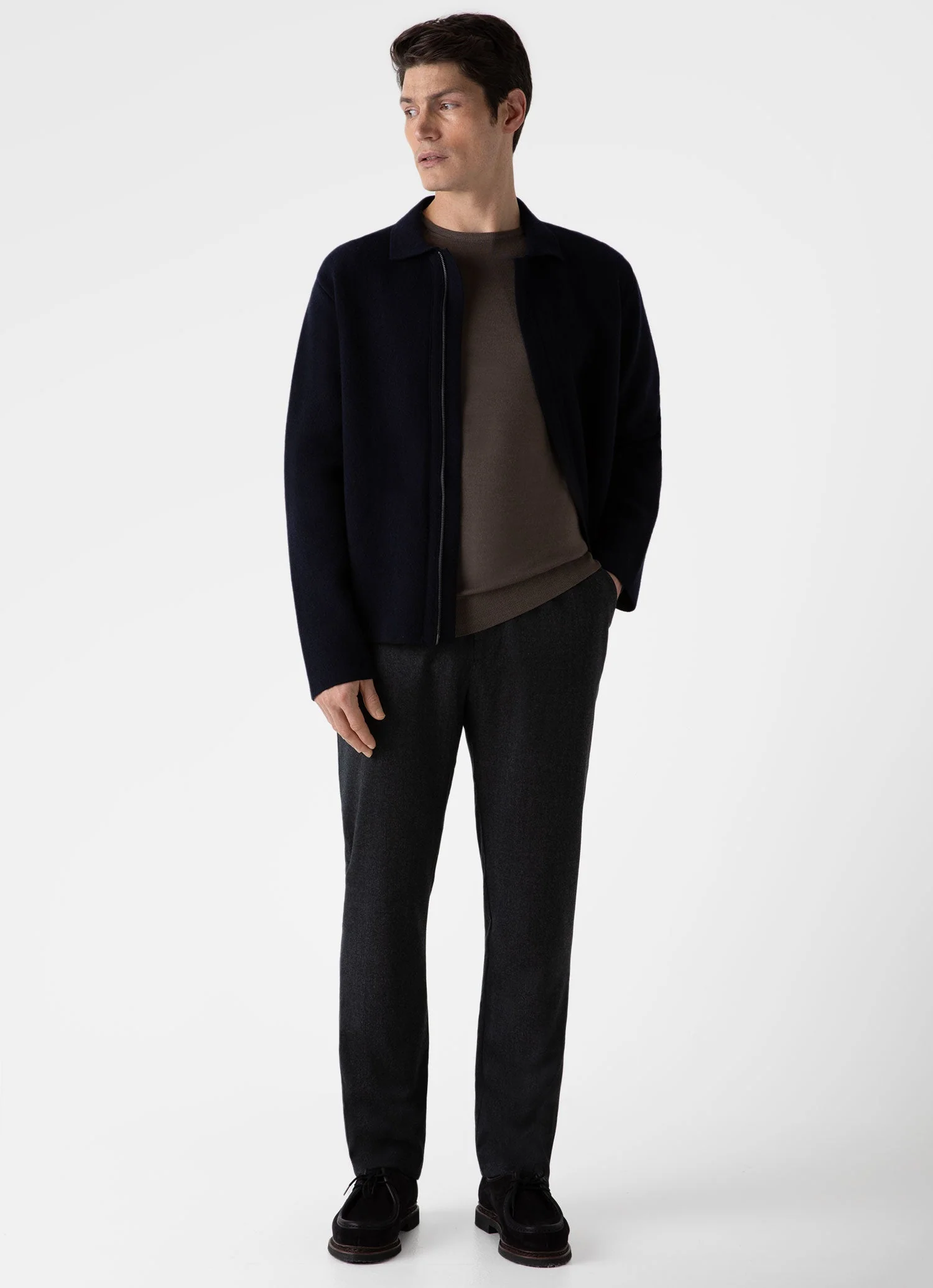 Men's Extra-Fine Merino Crew Neck in Cedar - Image 3