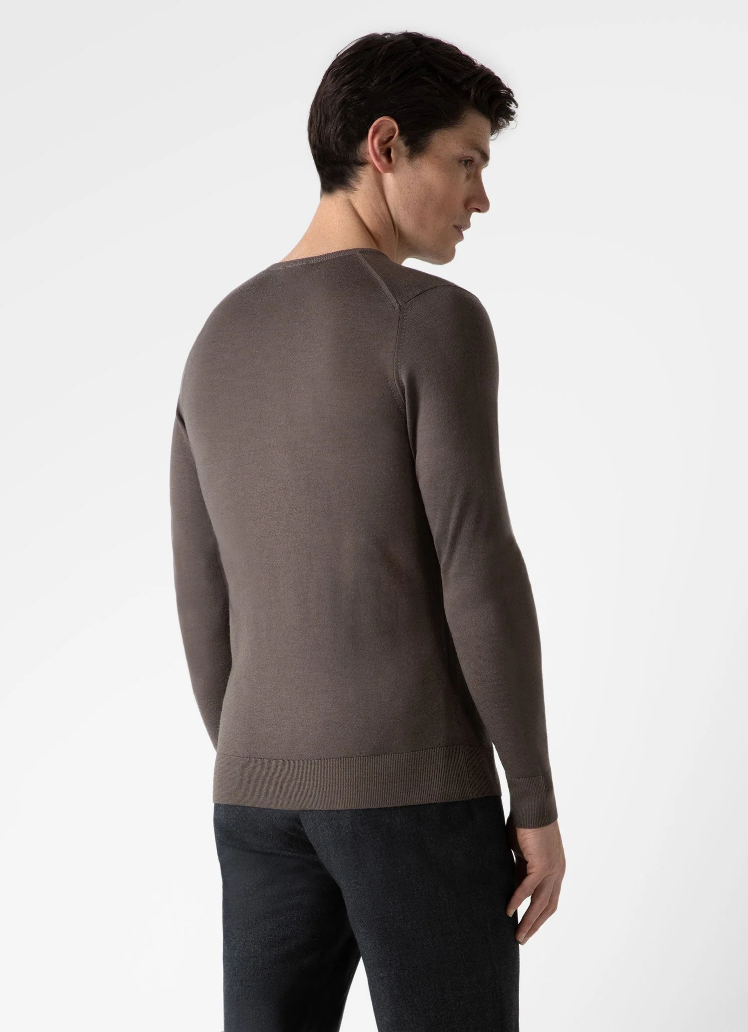 Men's Extra-Fine Merino Crew Neck in Cedar - Image 4