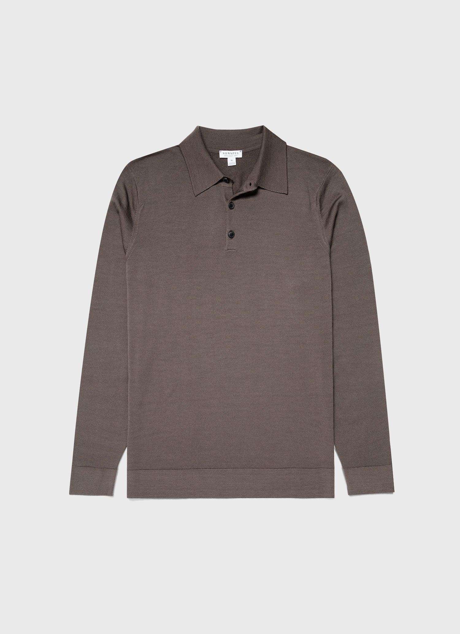 Men's Extra-Fine Merino Knitted Polo Shirt in Cedar