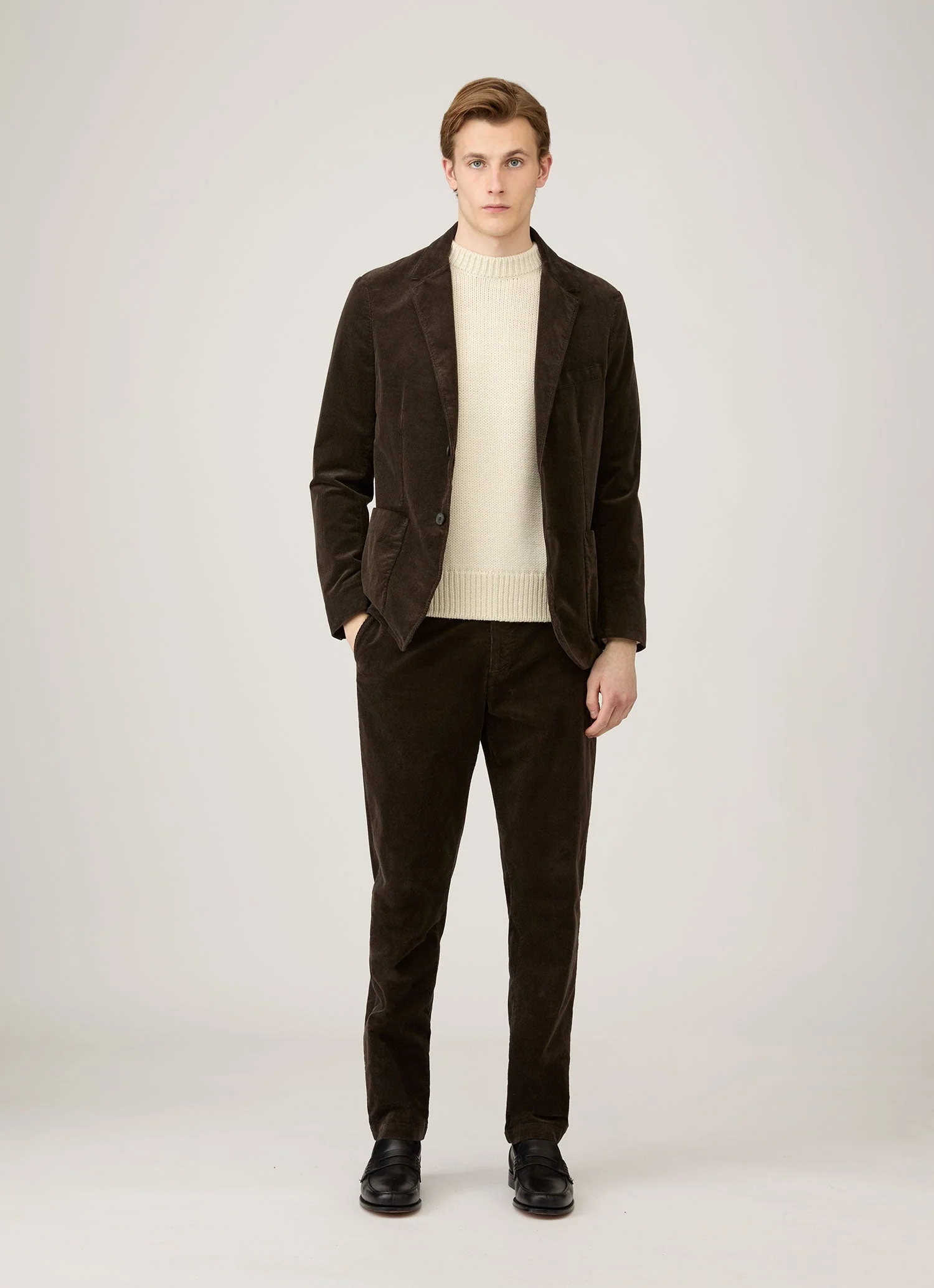 Men's Fisherman Jumper in Ecru - Image 3