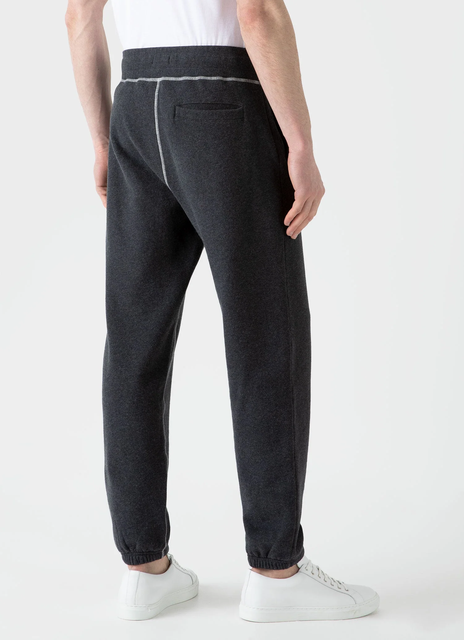 Men's Fleeceback Sweatpants in Charcoal Melange - Image 5