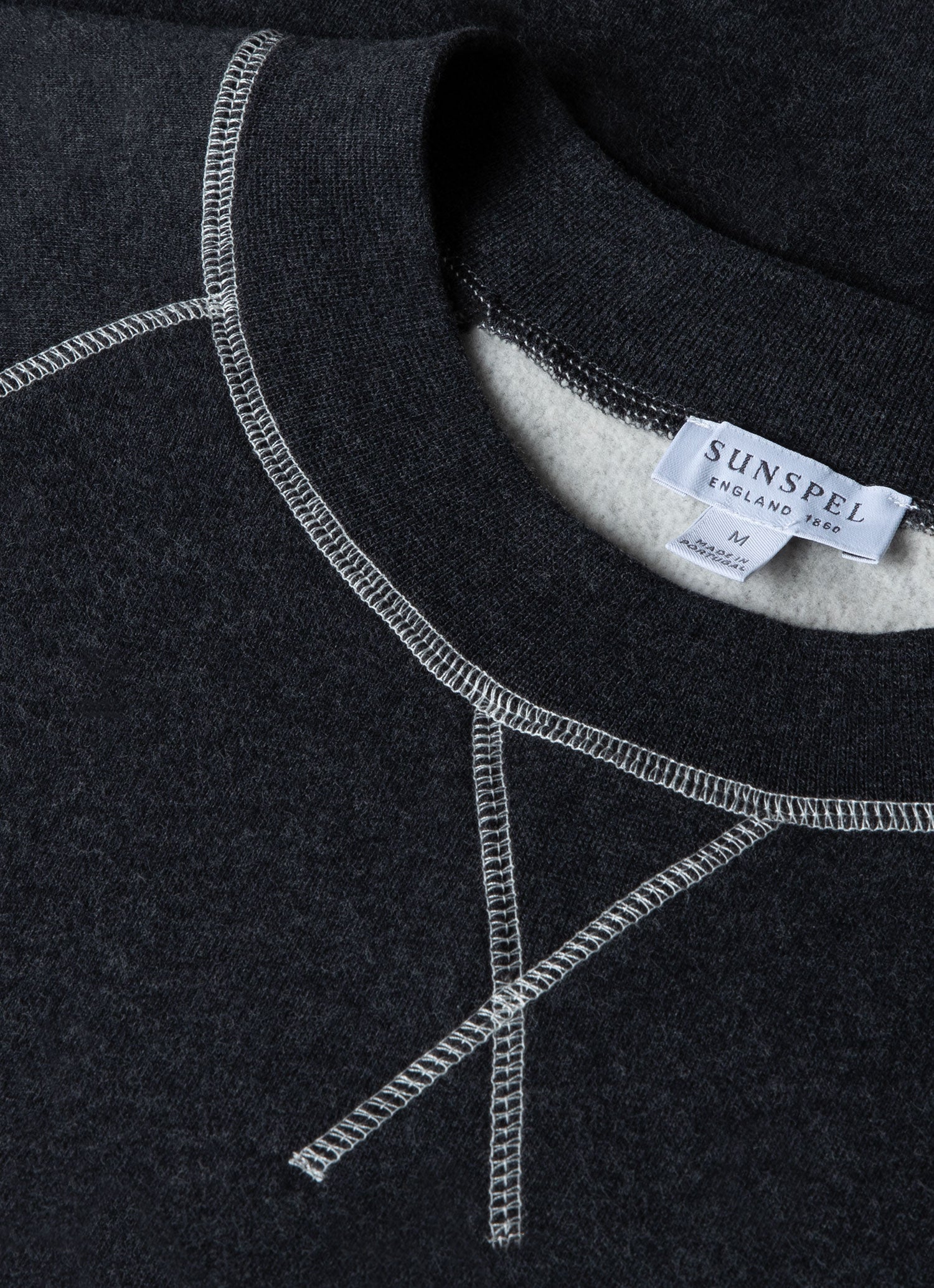 Men's Fleeceback Sweatshirt in Charcoal Melange - Image 4
