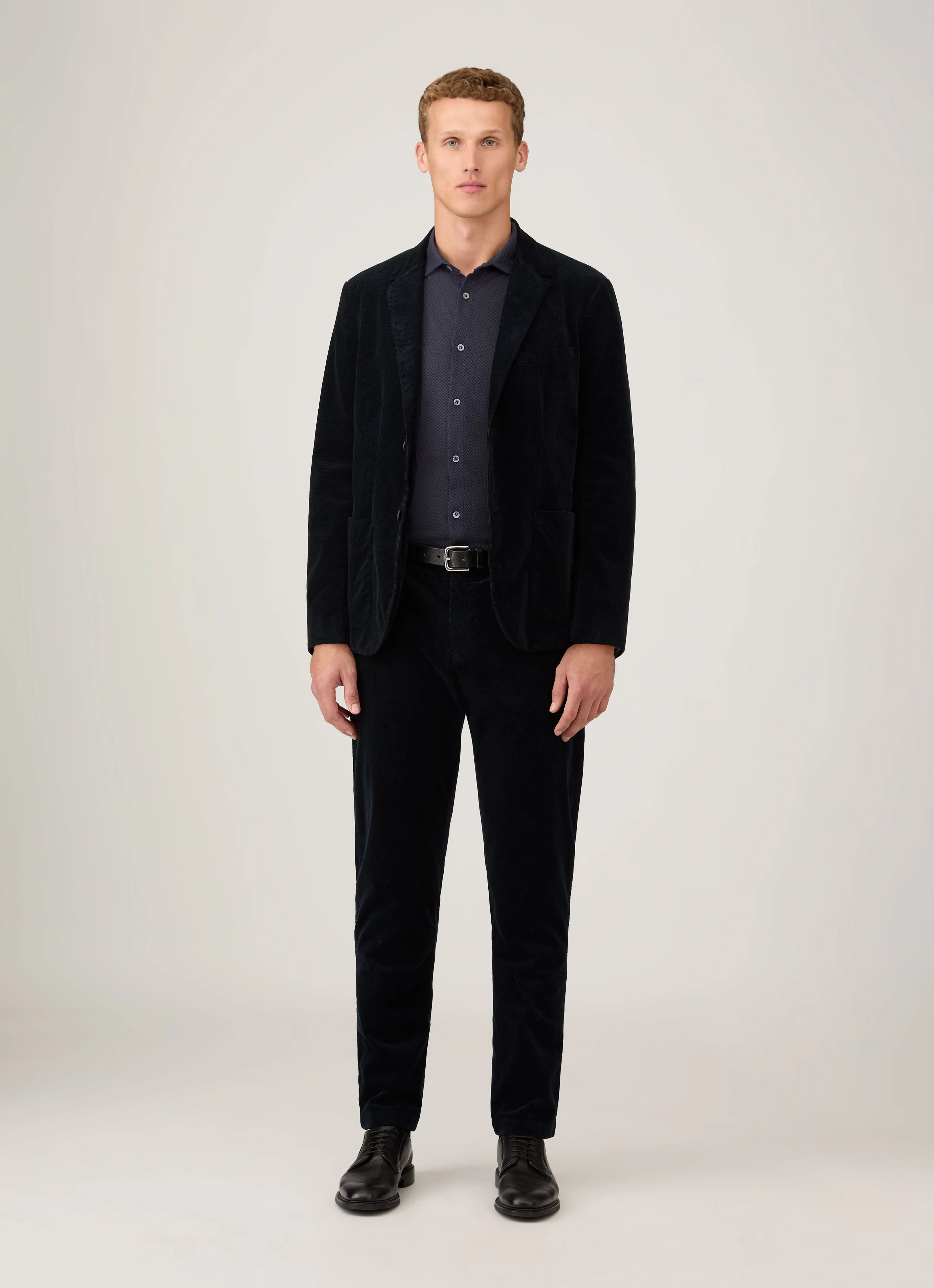 Men's Long Sleeve Riviera Shirt in Navy - Image 3