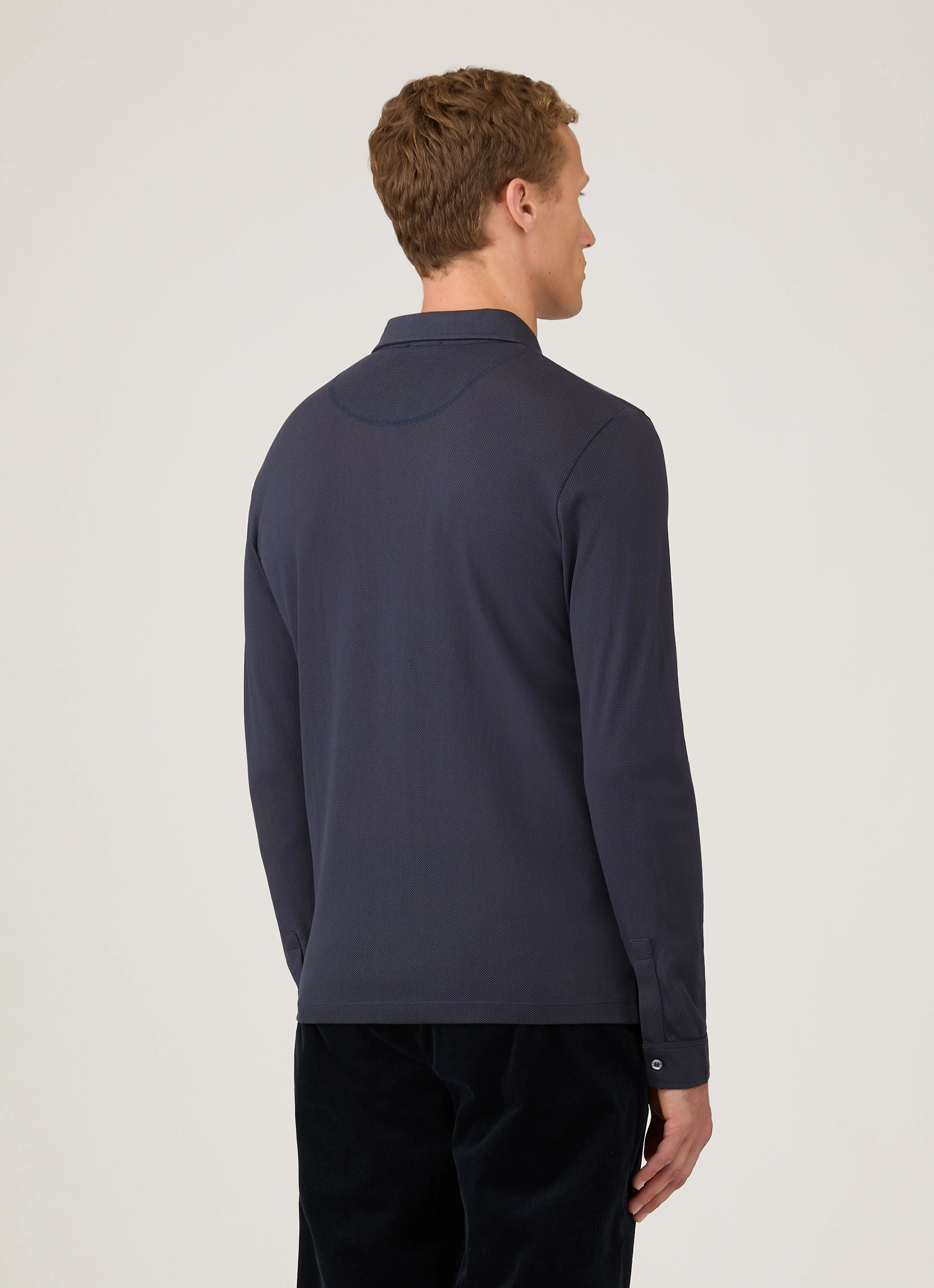 Men's Long Sleeve Riviera Shirt in Navy - Image 5