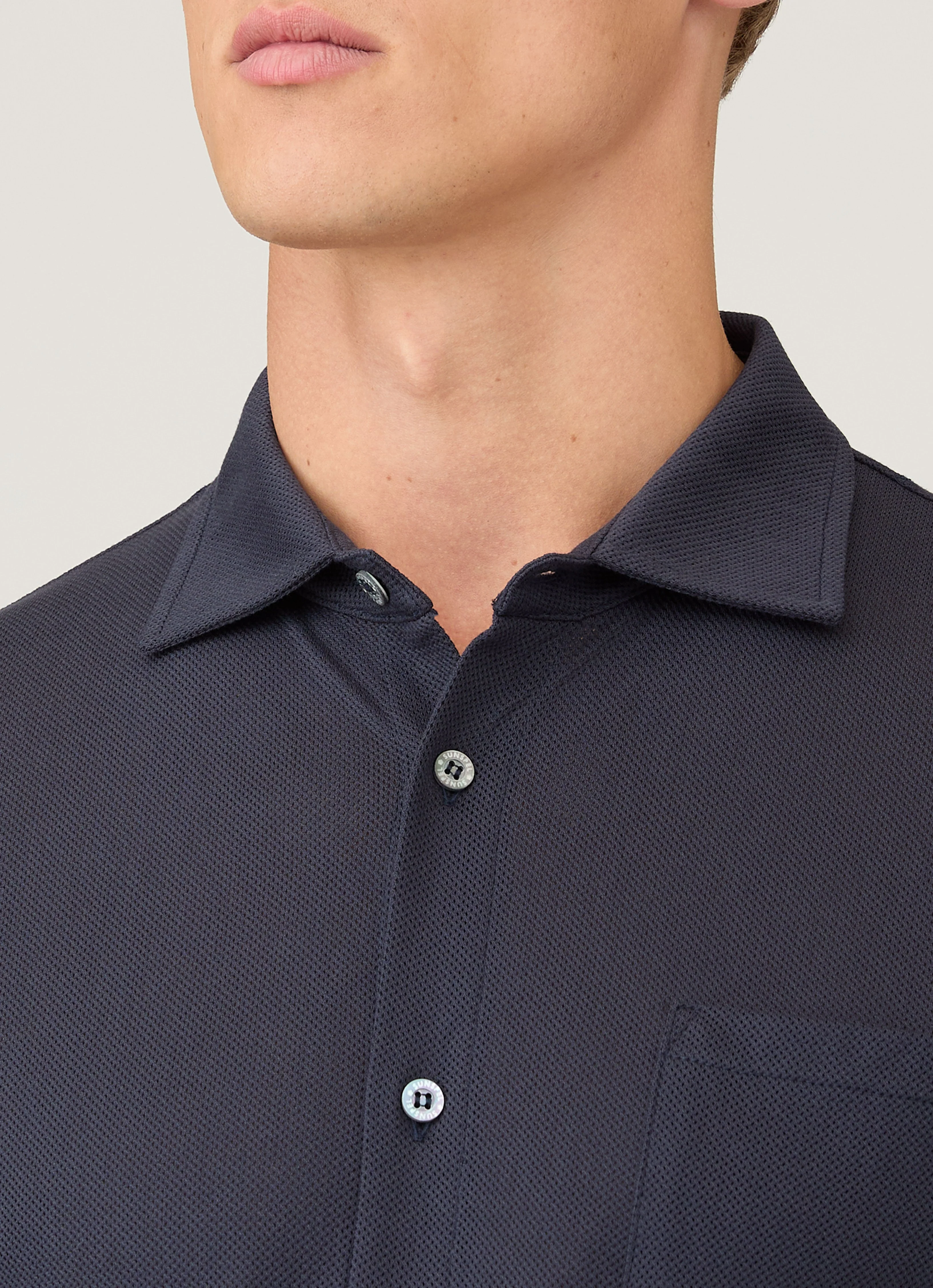 Men's Long Sleeve Riviera Shirt in Navy - Image 6