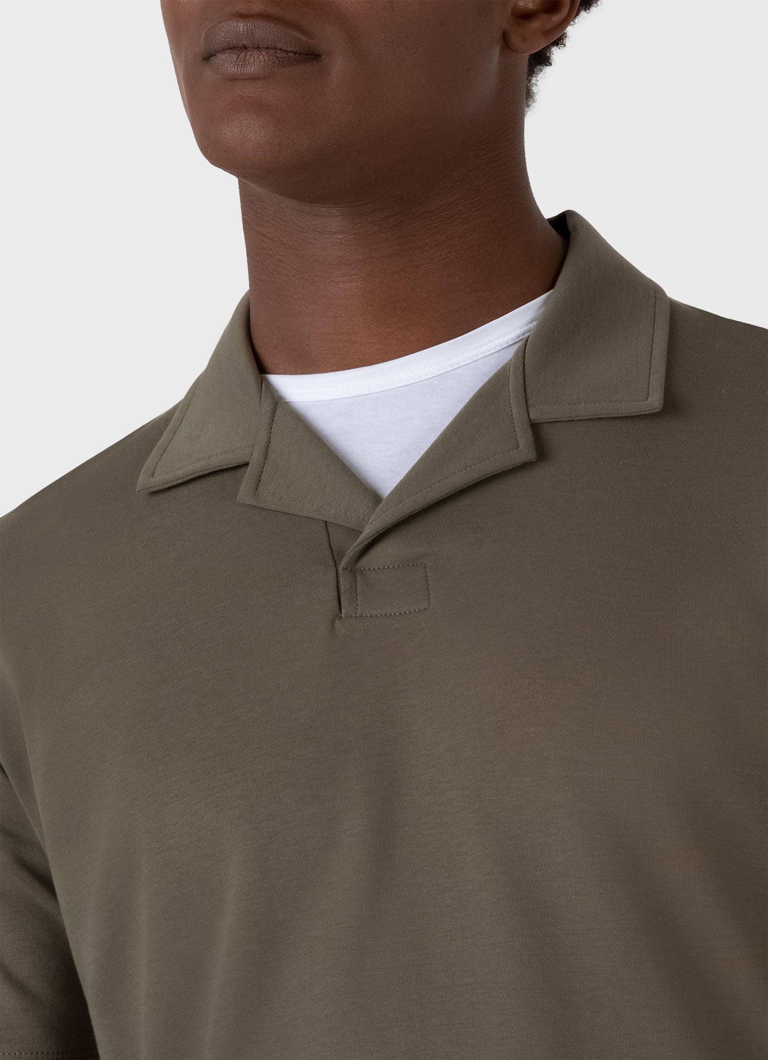 Men's Heavyweight Polo Shirt in Khaki - Image 6