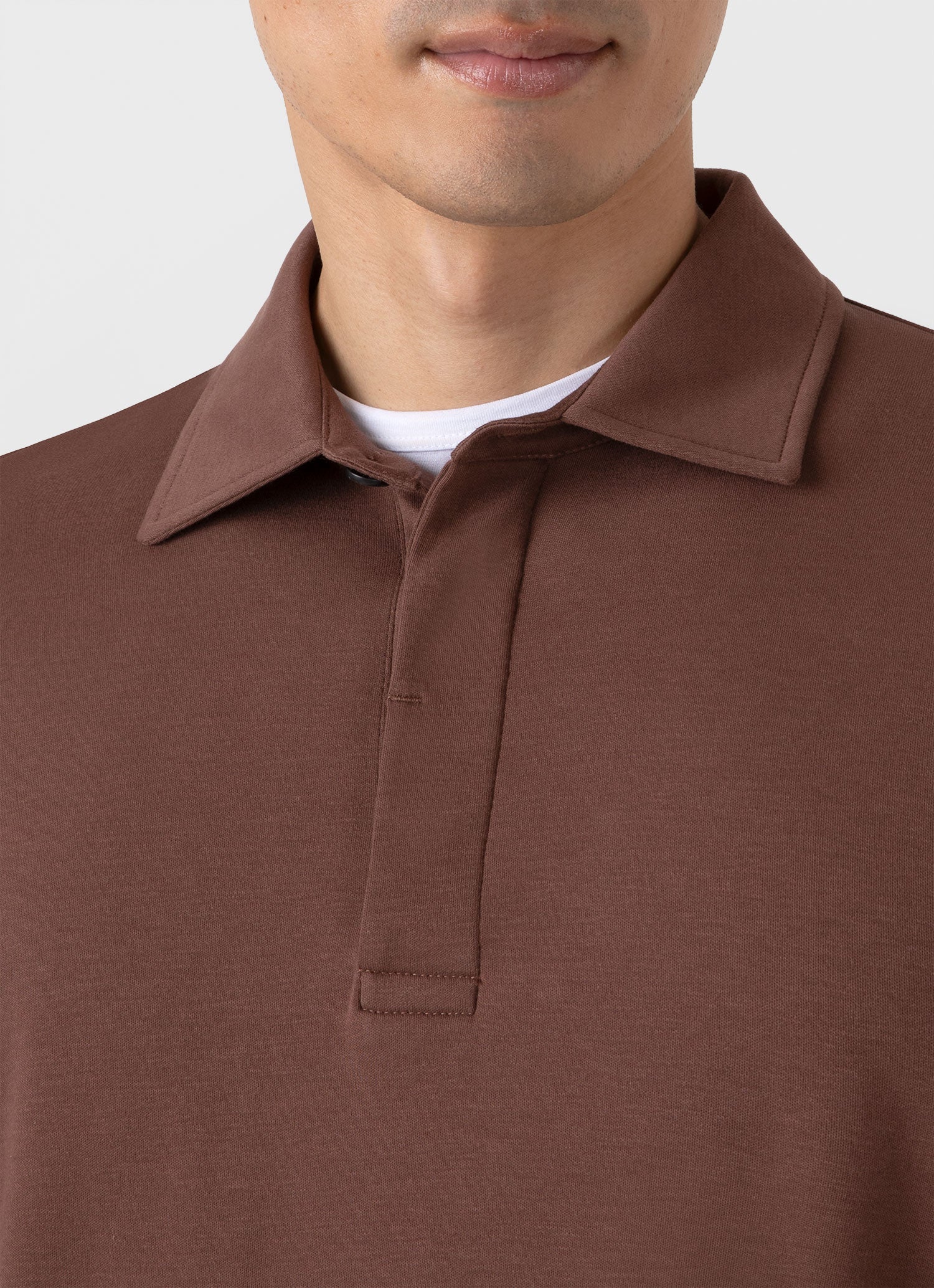 Men's Heavyweight Rugby Polo Shirt in Cocoa Brown - Image 6