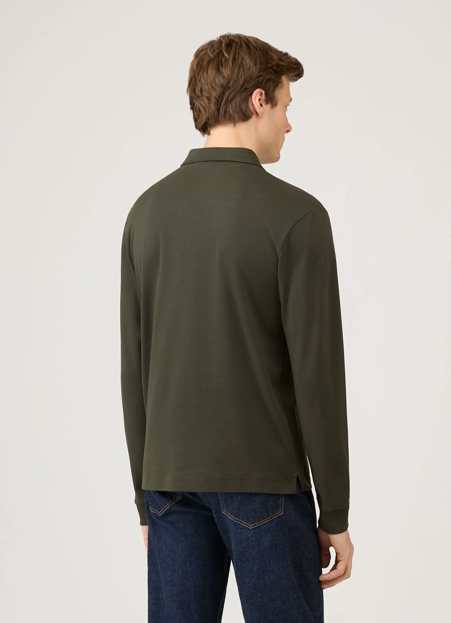 Men's Heavyweight Rugby Polo Shirt in Dark Green - Image 5