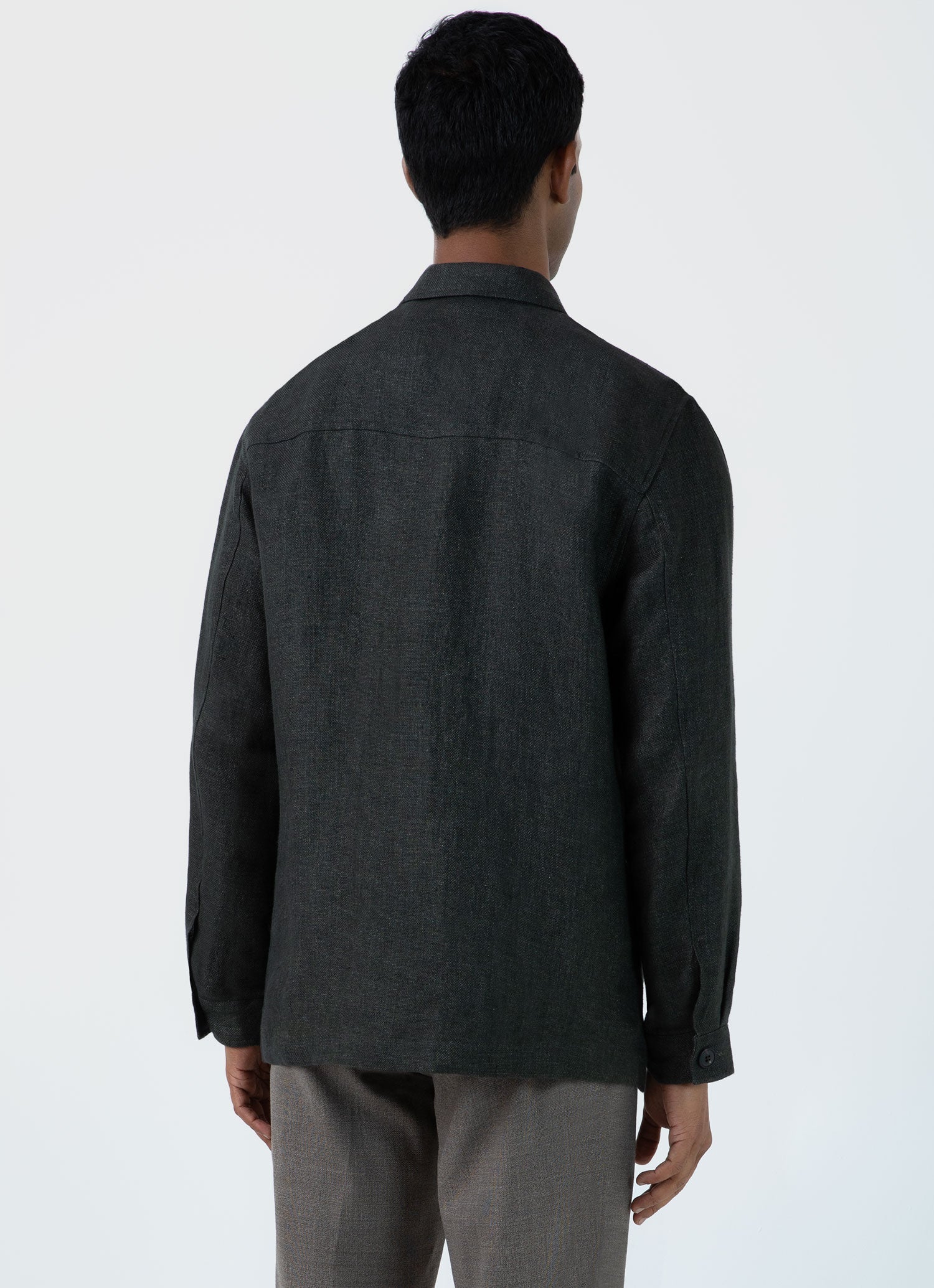 Men's Hopsack Twin Pocket Jacket in Khaki - Image 5