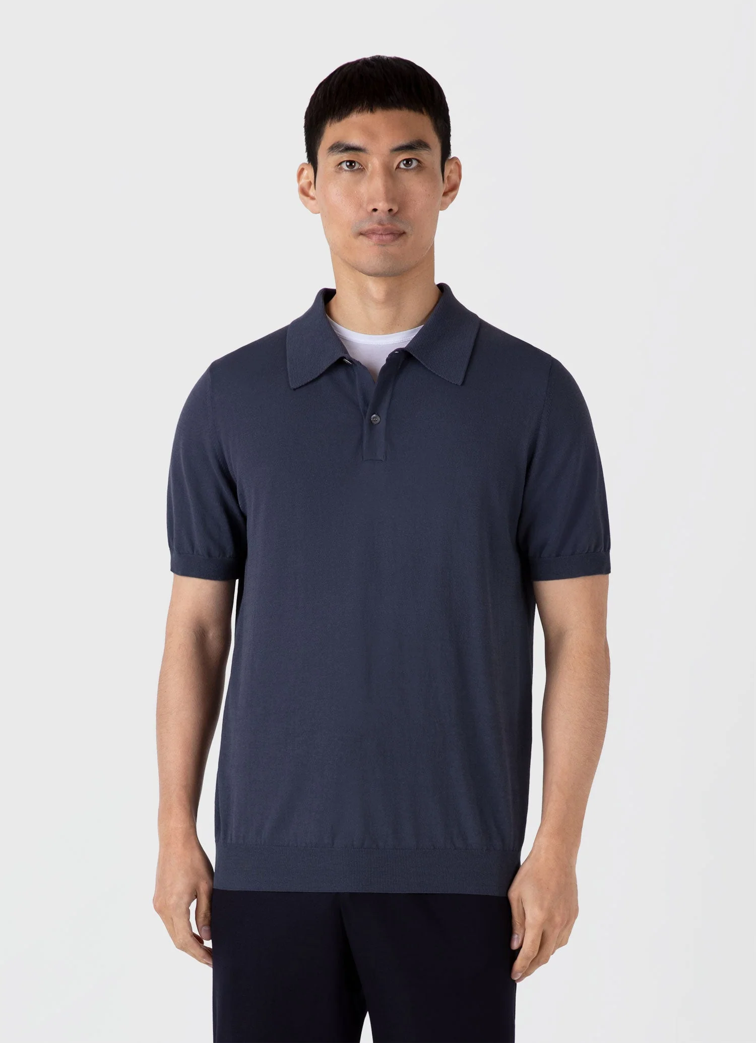 Men's Ice Cotton Polo Shirt in Slate Blue - Image 2