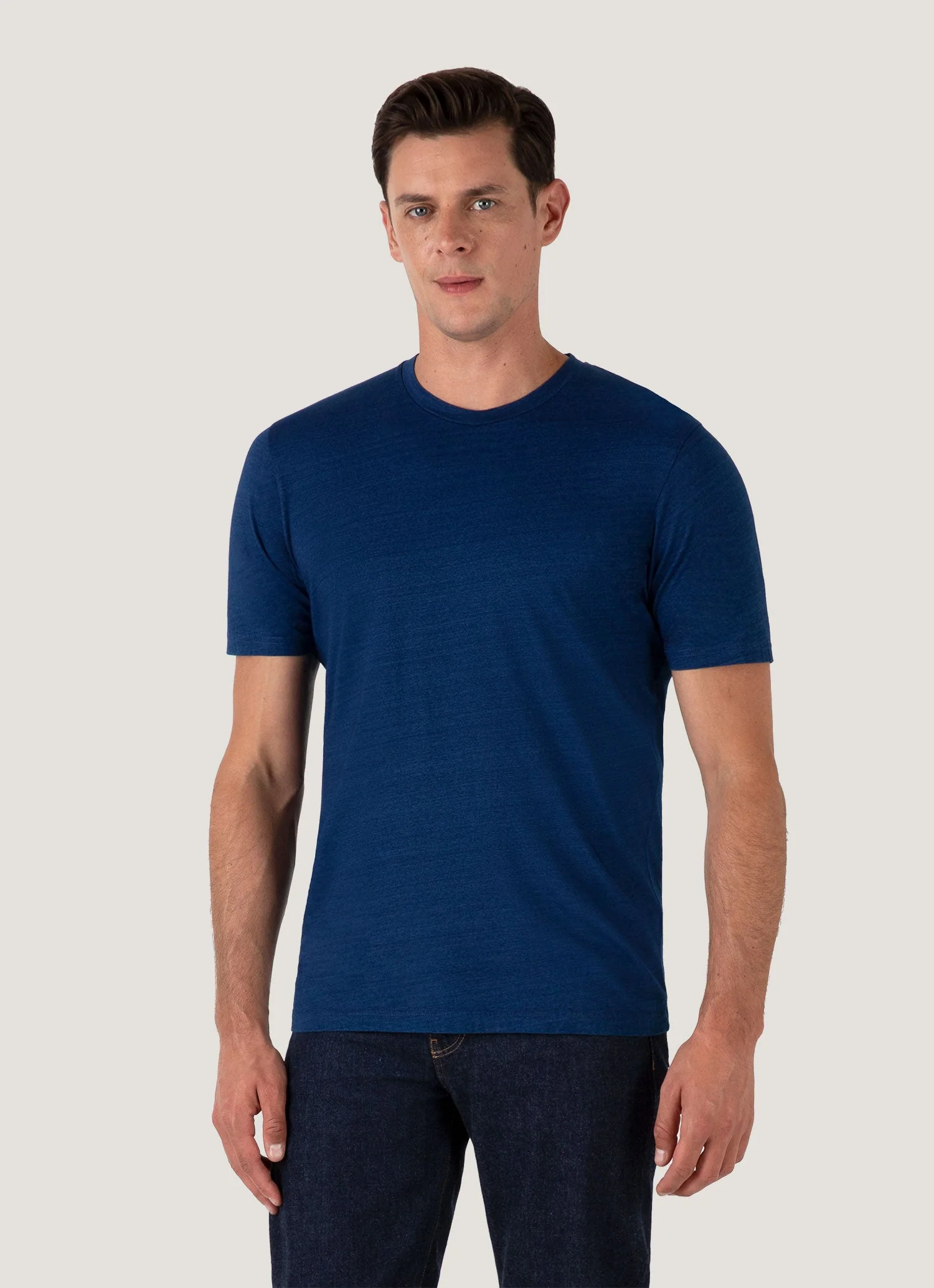 Men's Riviera Midweight T-shirt in Real Indigo - Image 2