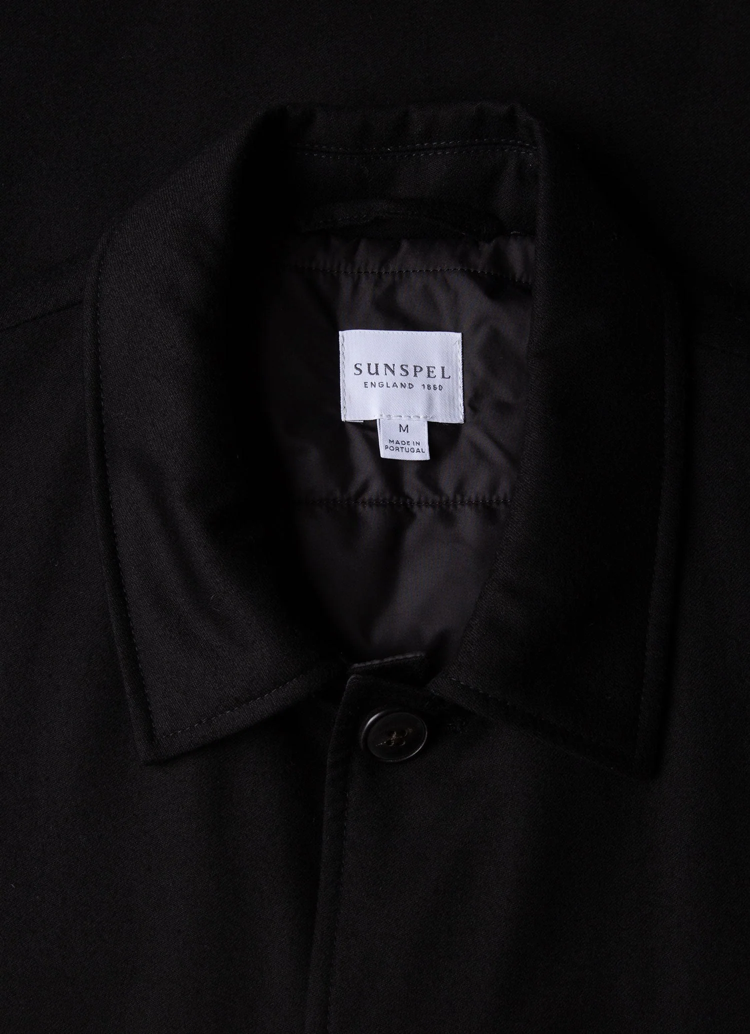 Men's Insulated Wool Jacket in Black - Image 4