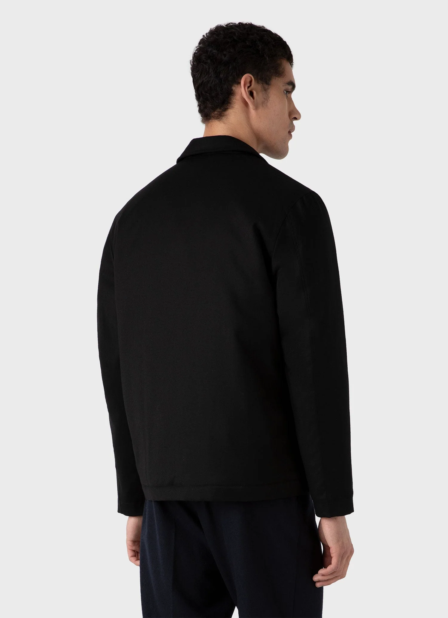 Men's Insulated Wool Jacket in Black - Image 5
