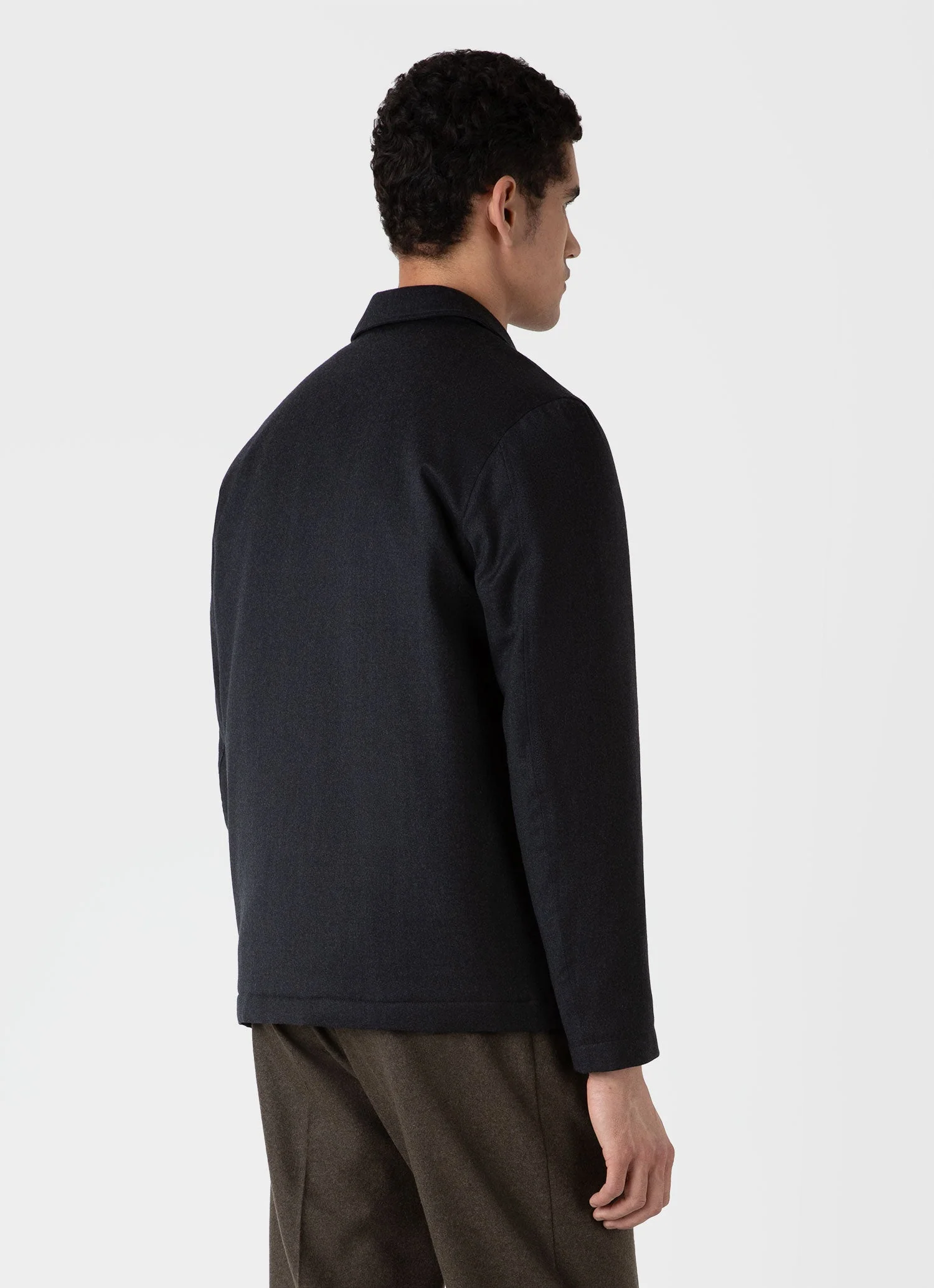 Men's Insulated Wool Jacket in Charcoal Melange - Image 5