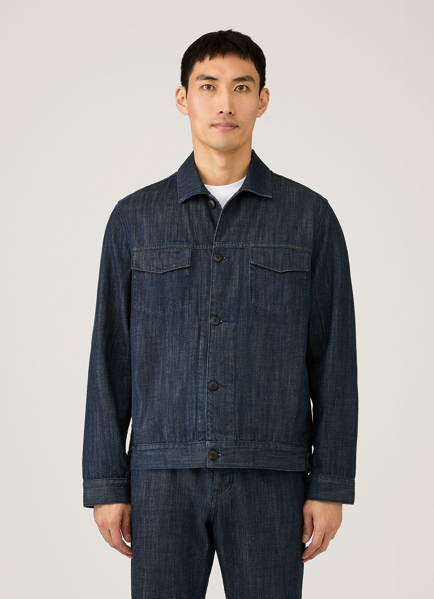 Men's Japanese Denim Jacket in Rinse Wash Denim - Image 2