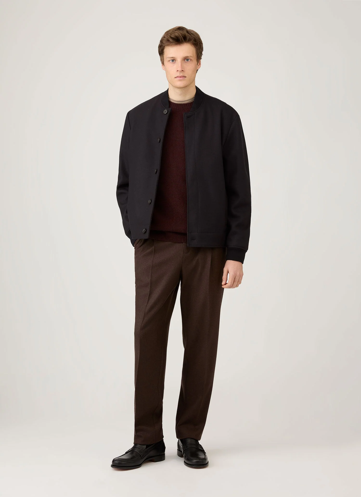 Men's Lambswool Crew Neck Jumper in Bakelite Twist - Image 3