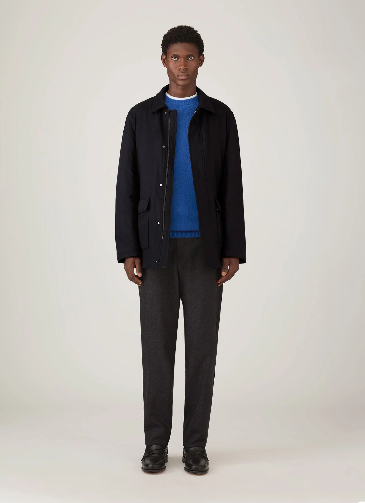 Men's Lambswool Crew Neck Jumper in Cobalt - Image 3