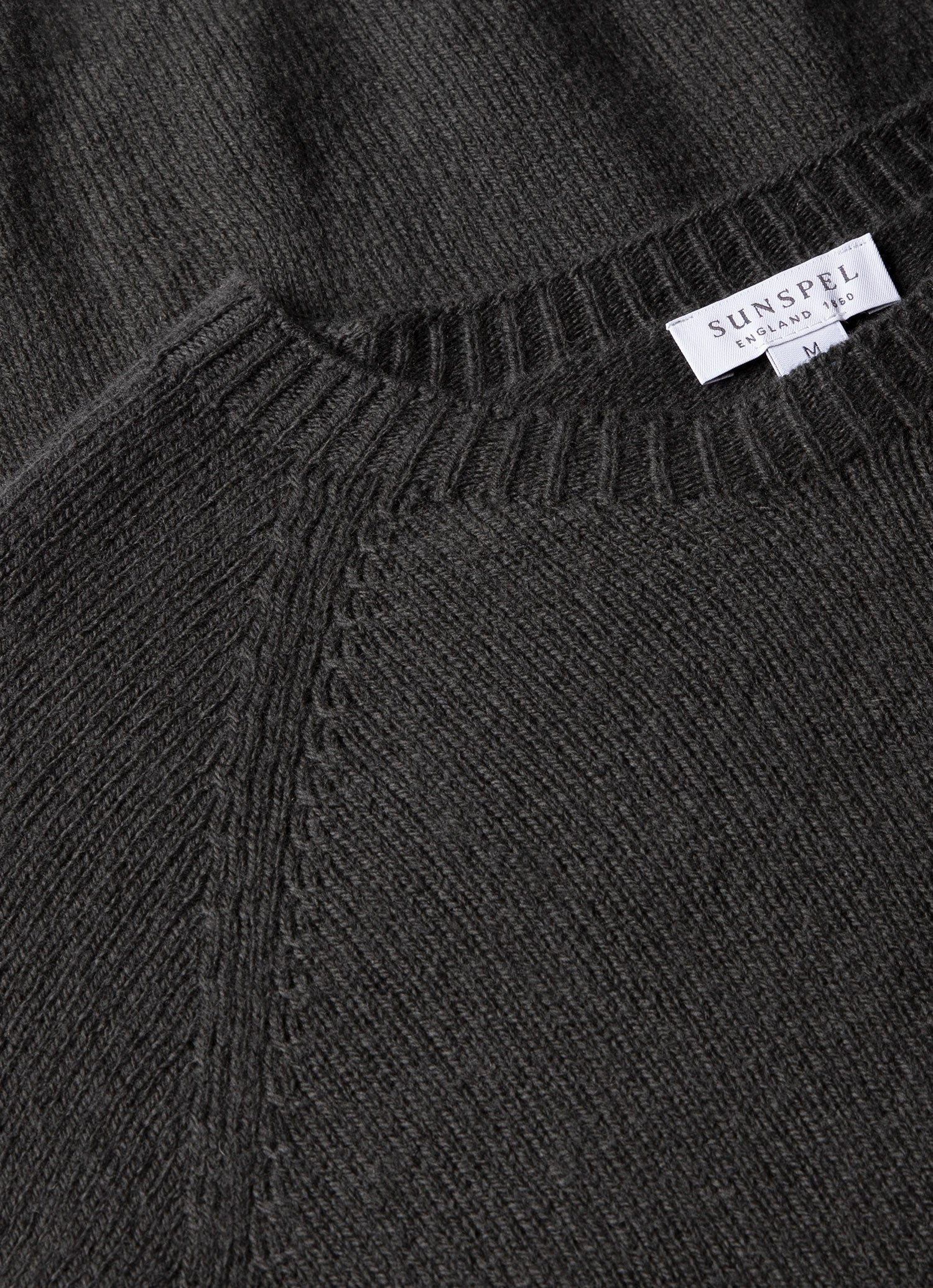 Men's Lambswool Crew Neck Jumper in Drill Green - Image 4