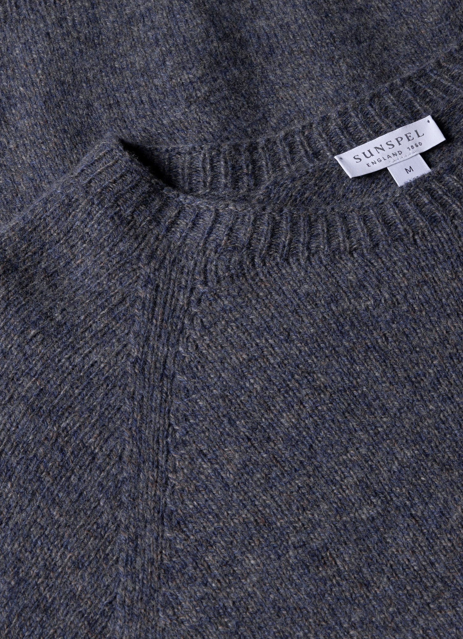 Men's Lambswool Crew Neck Jumper in Slate Blue Twist - Image 4