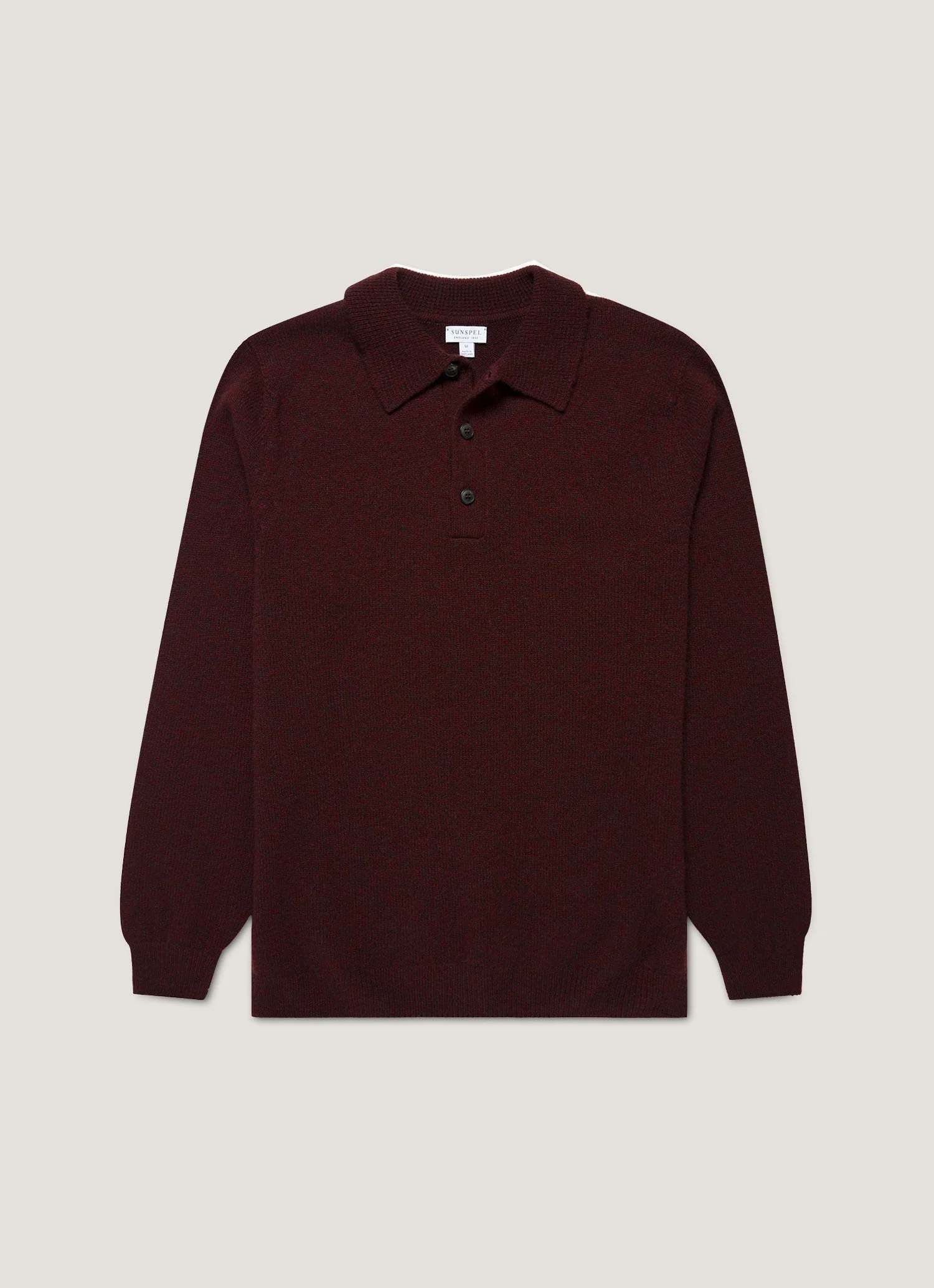 Men's Lambswool Knitted Polo Shirt in Bakelite Twist