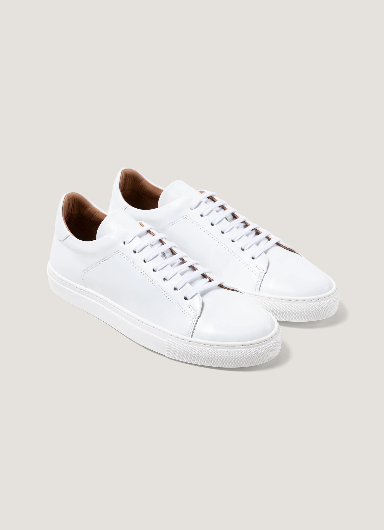 Men's Leather Tennis Shoe in White - Image 2